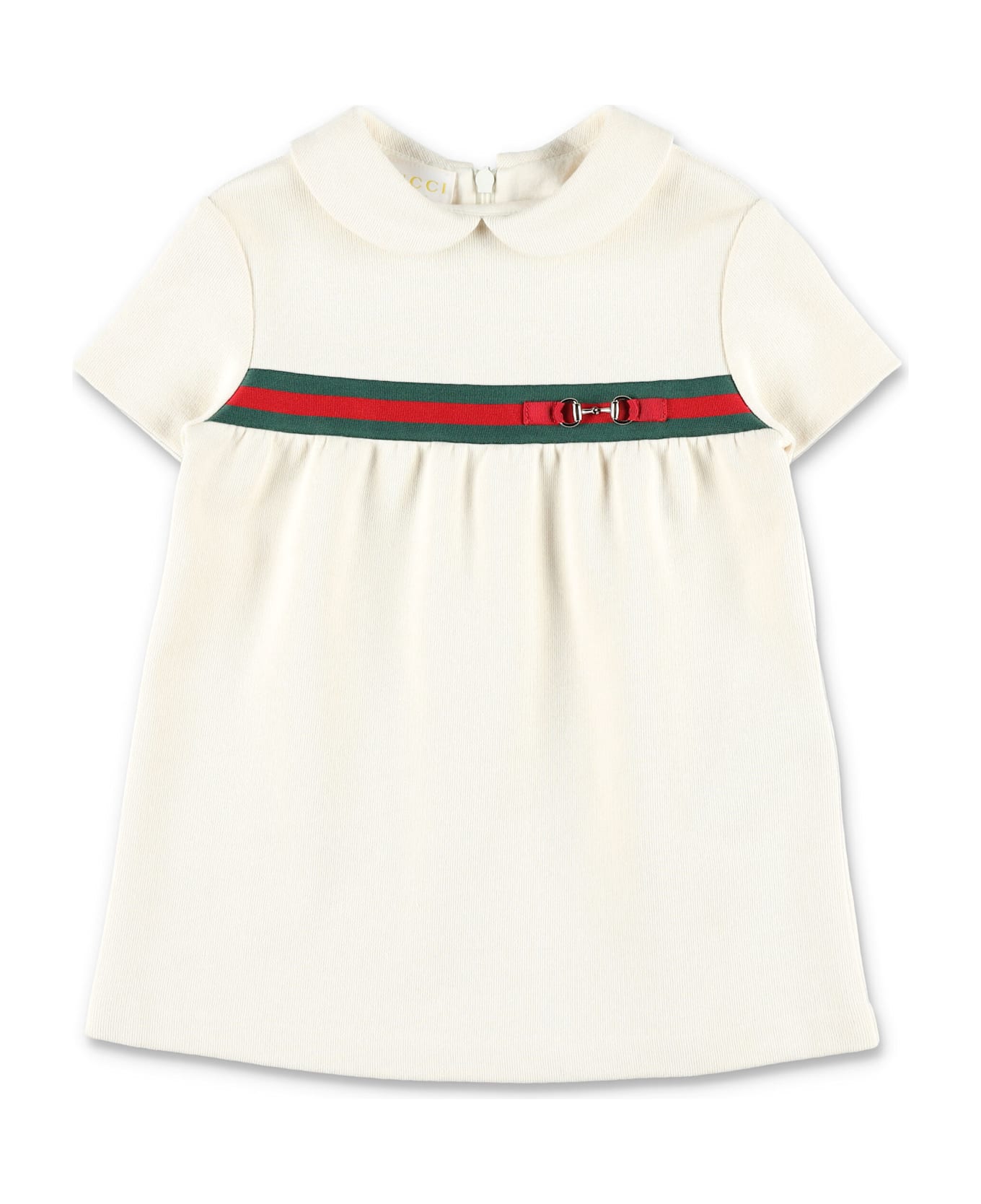Gucci Baby Cotton Web Dress - IVORY