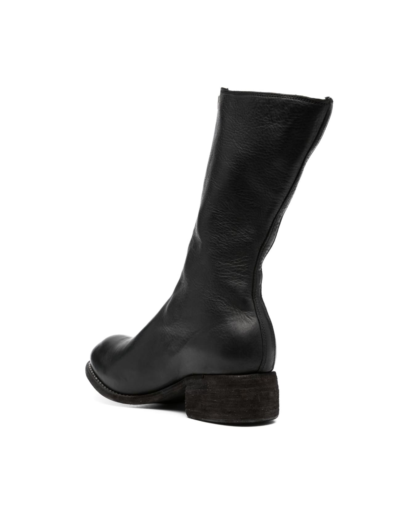 Guidi Mid Front Zip Boots - Blkt Black