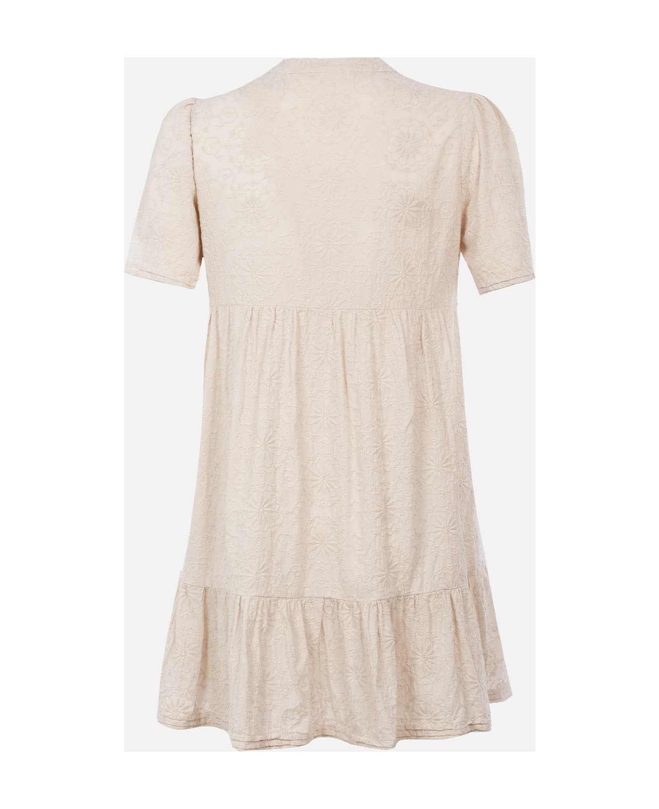 MC2 Saint Barth Woman Sangallo Lace Cotton Short Dress Siara - WHITE ワンピース＆ドレス