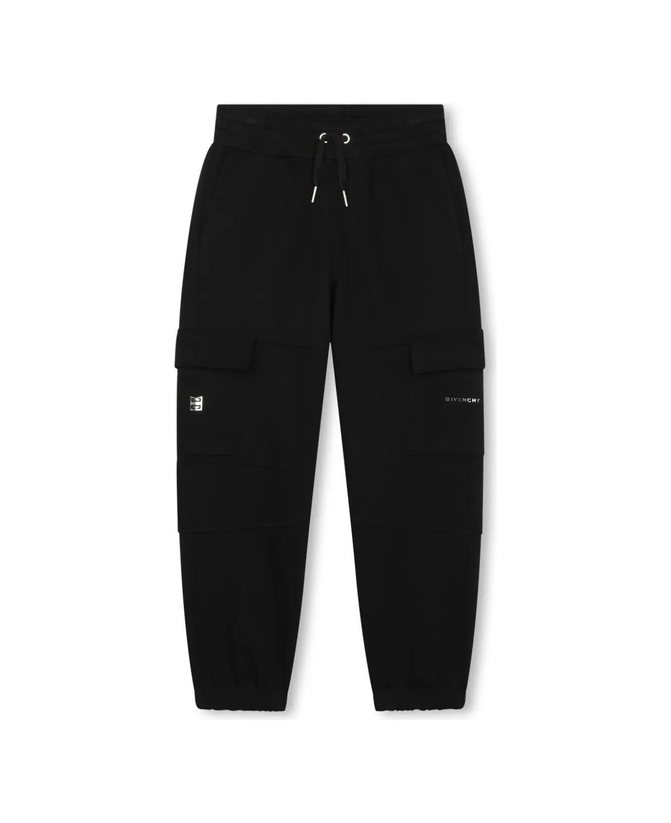 Givenchy Black Cargo Style Sports Pants - Black