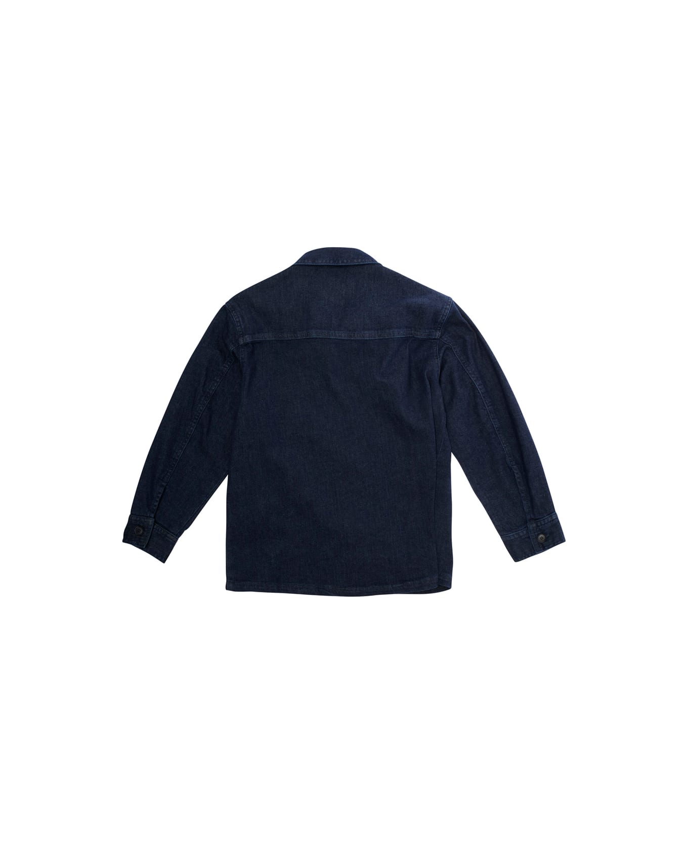 Il Gufo Blue Shirt With Classic Collar In Denim Boy - Blu