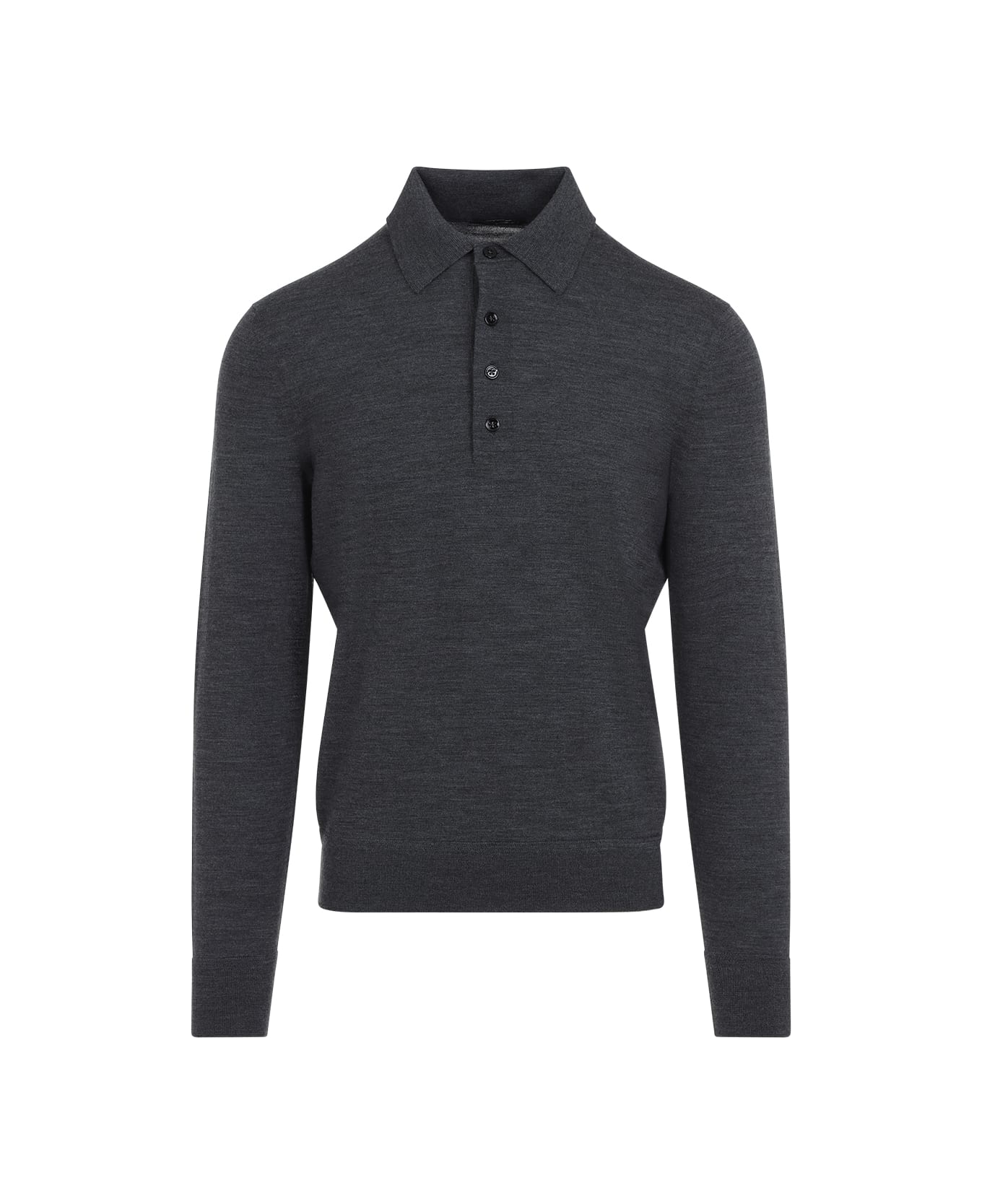 Tom Ford Wool Polo - Dark grey melange
