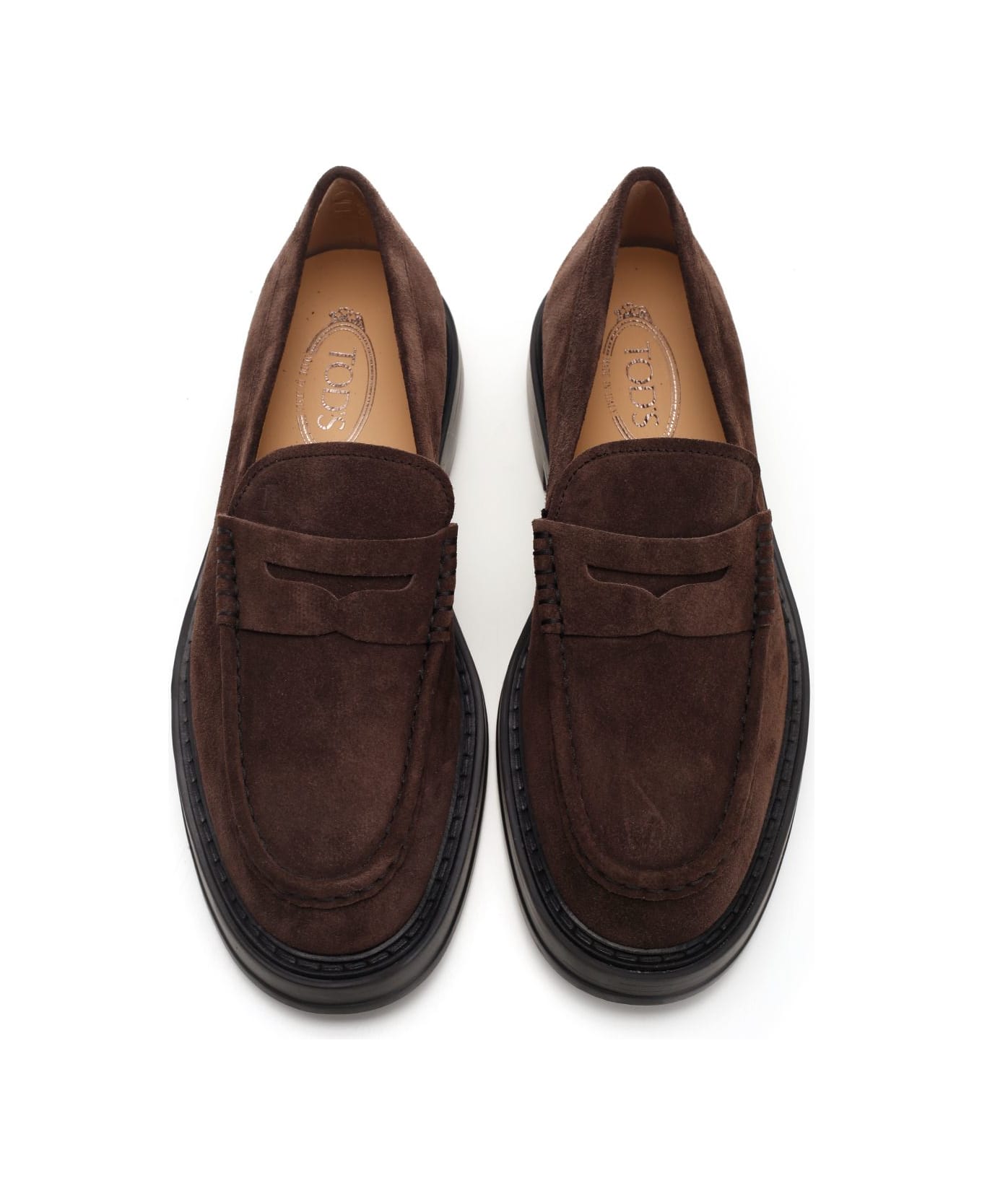 Tod's Brown Suede Moccasin - MARRONE