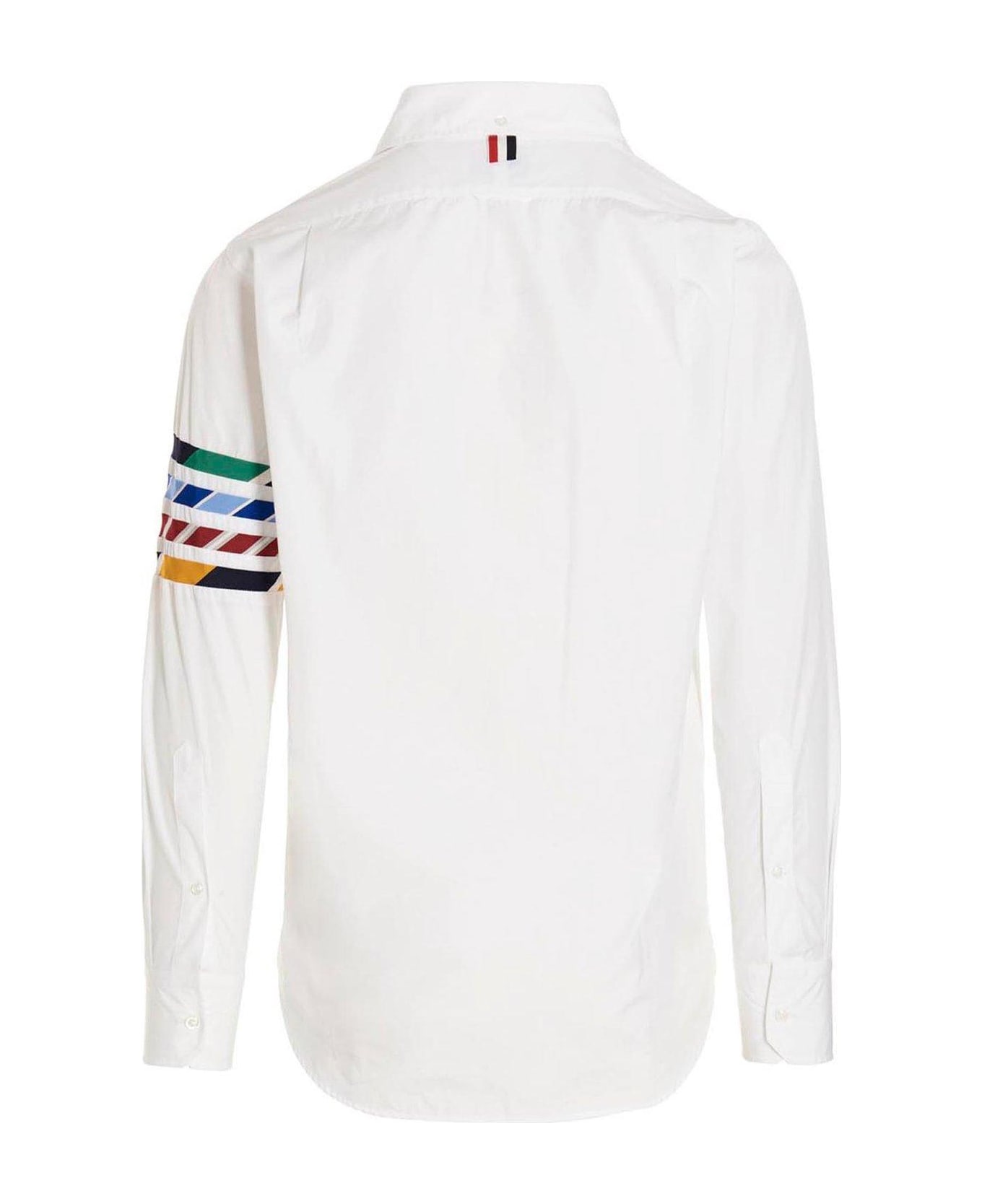 Thom Browne 4-bar Button-up Shirt - White