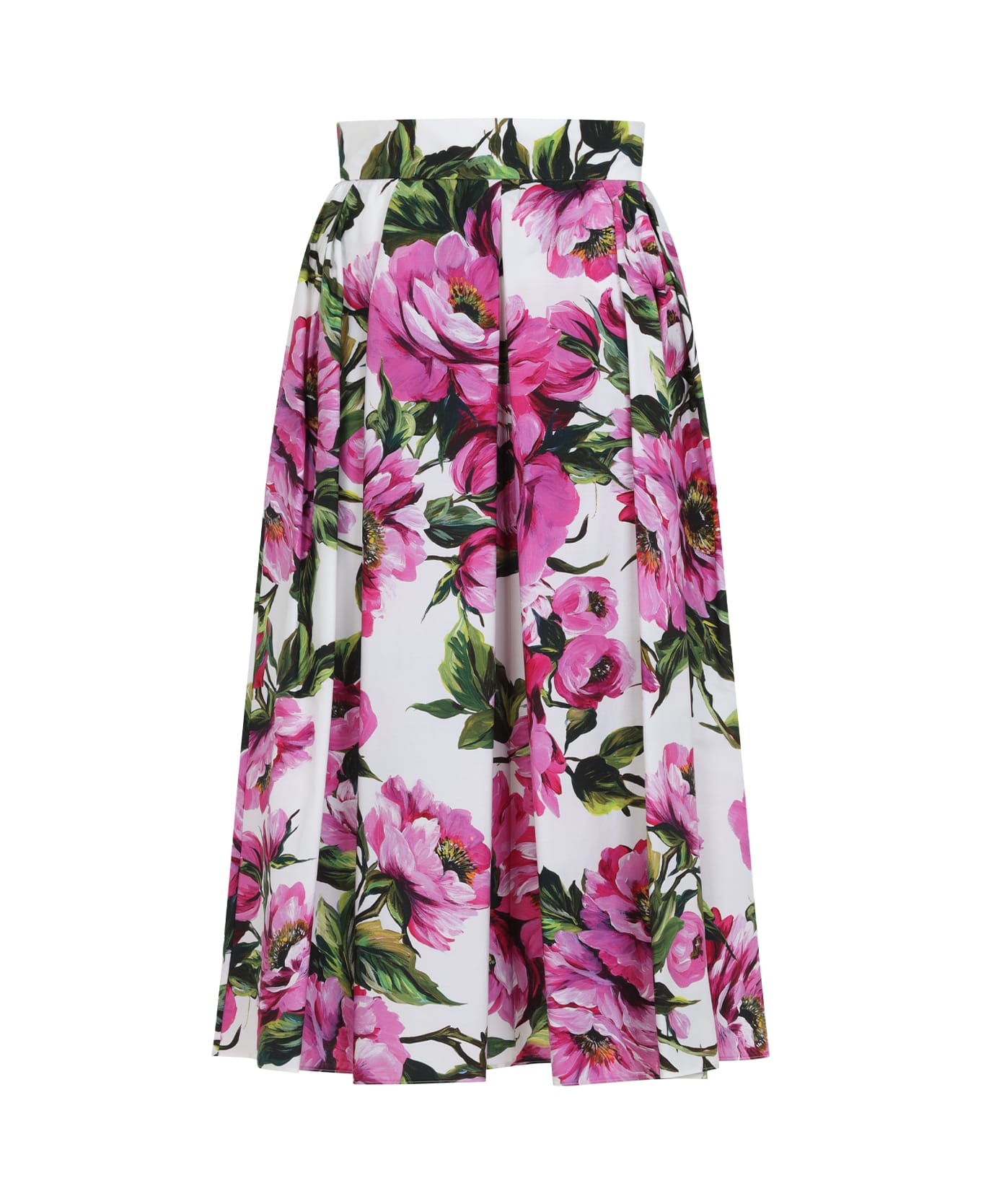 Dolce 
Gabbana Pink Cotton Skirt - White