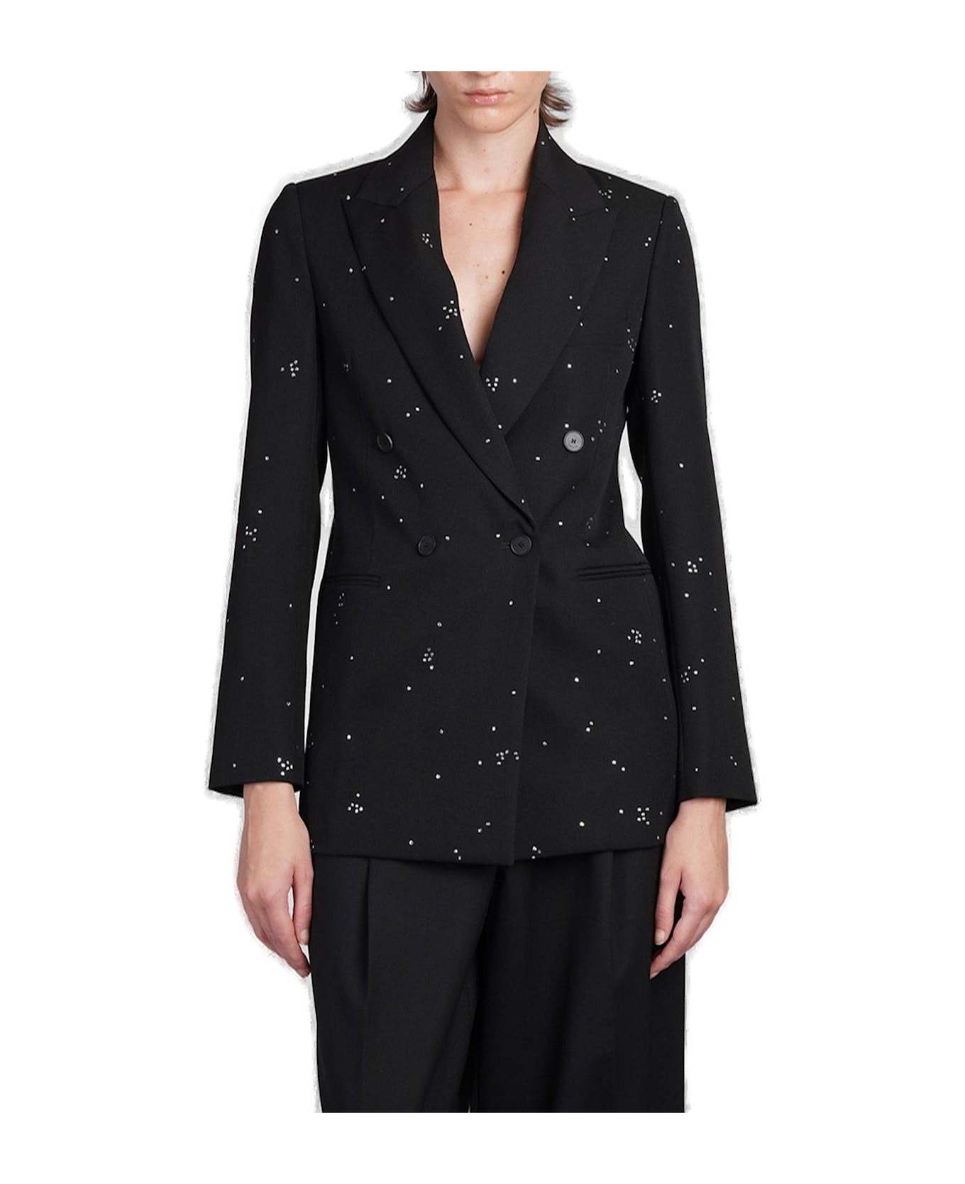 Lanvin Double-breasted Tailored Blazer - black ブレザー