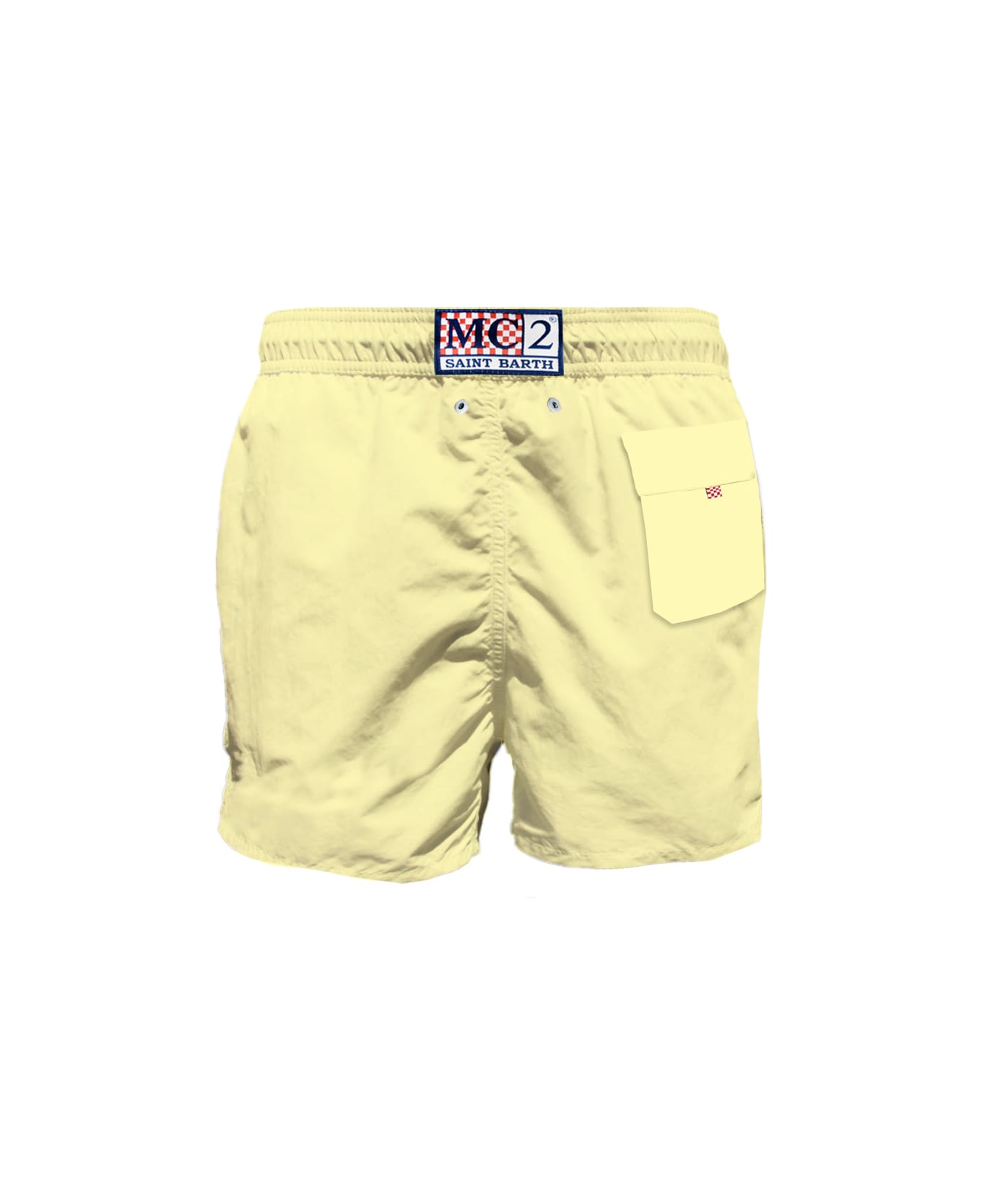 MC2 Saint Barth Pastel Yellow Man Swim Shorts With Pocket - YELLOW