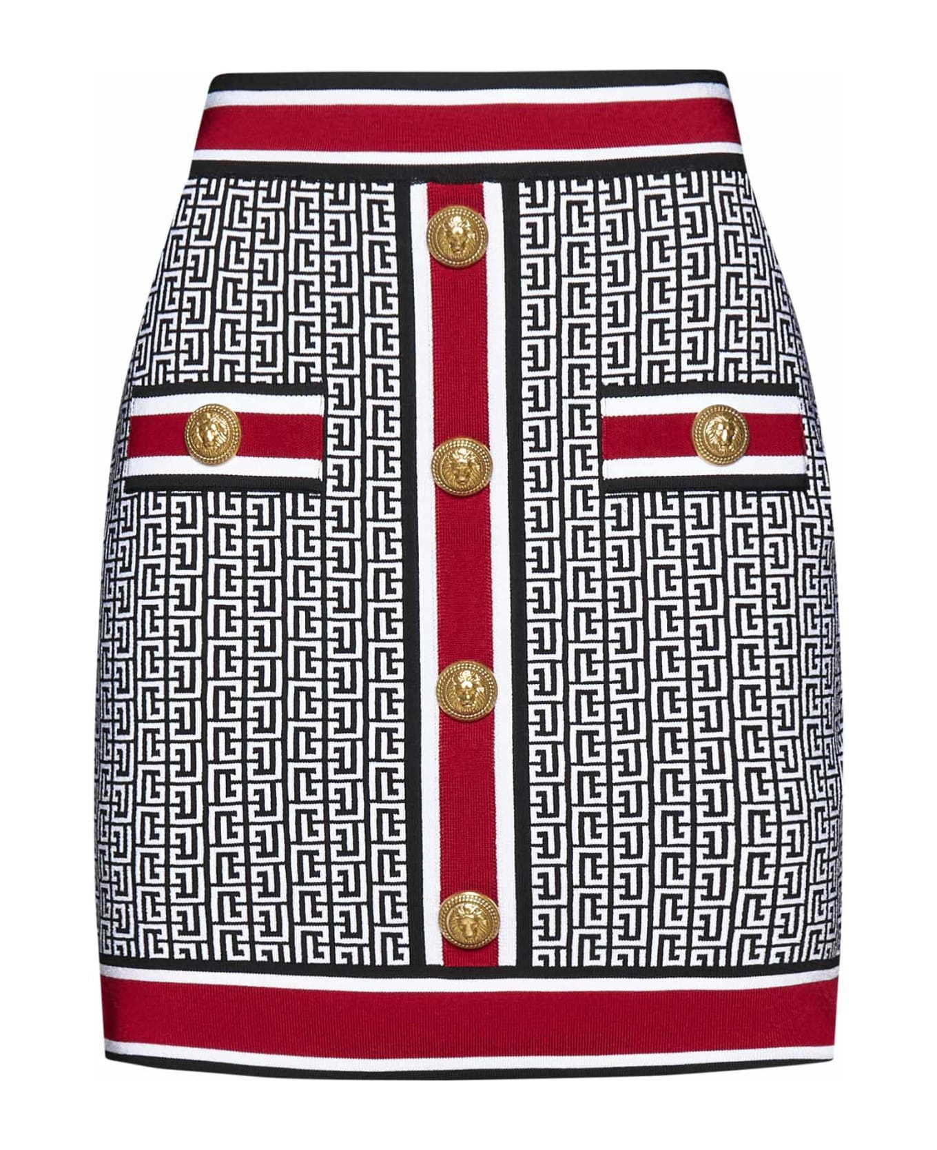 Balmain Skirt - Noir/blanc/rouge