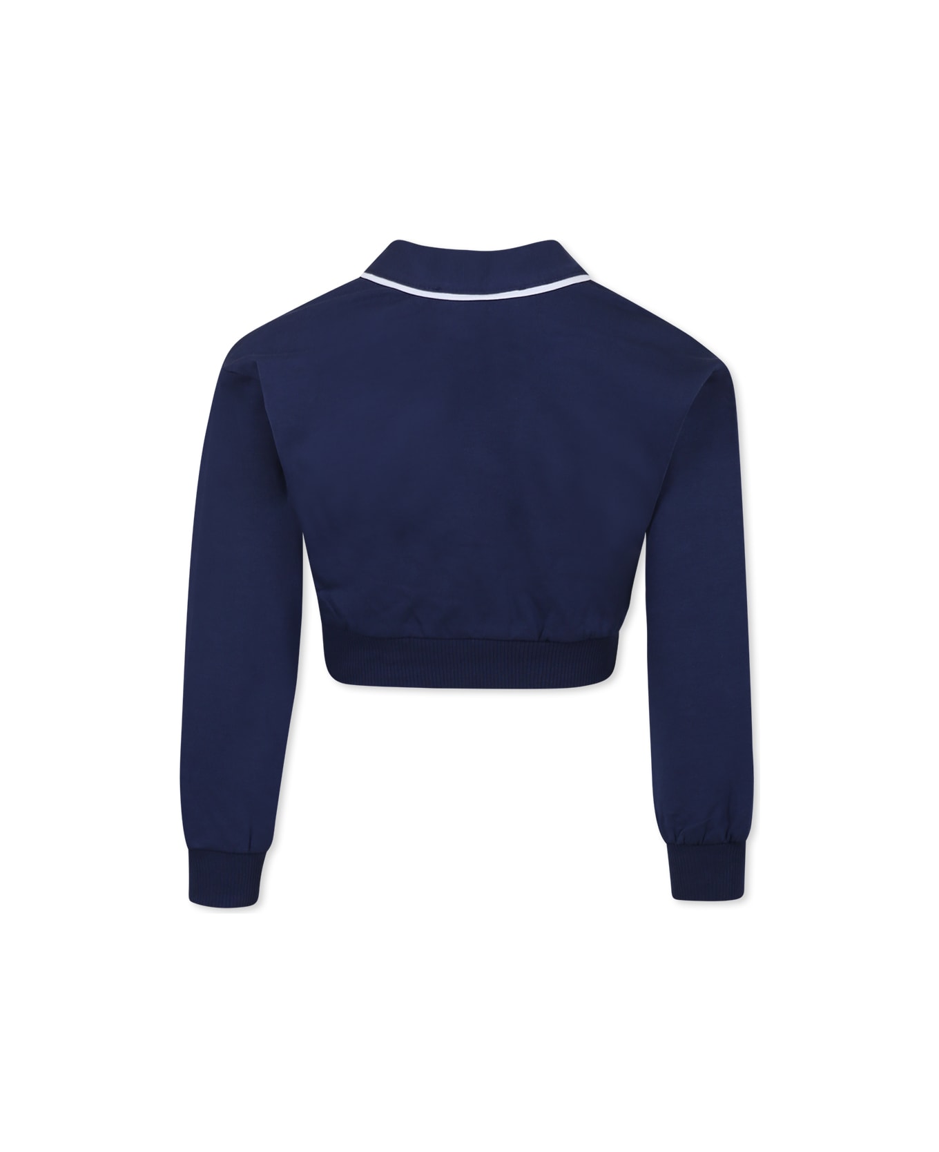 Monnalisa Blue Crop Cardigan For Girl With Heart - Blue