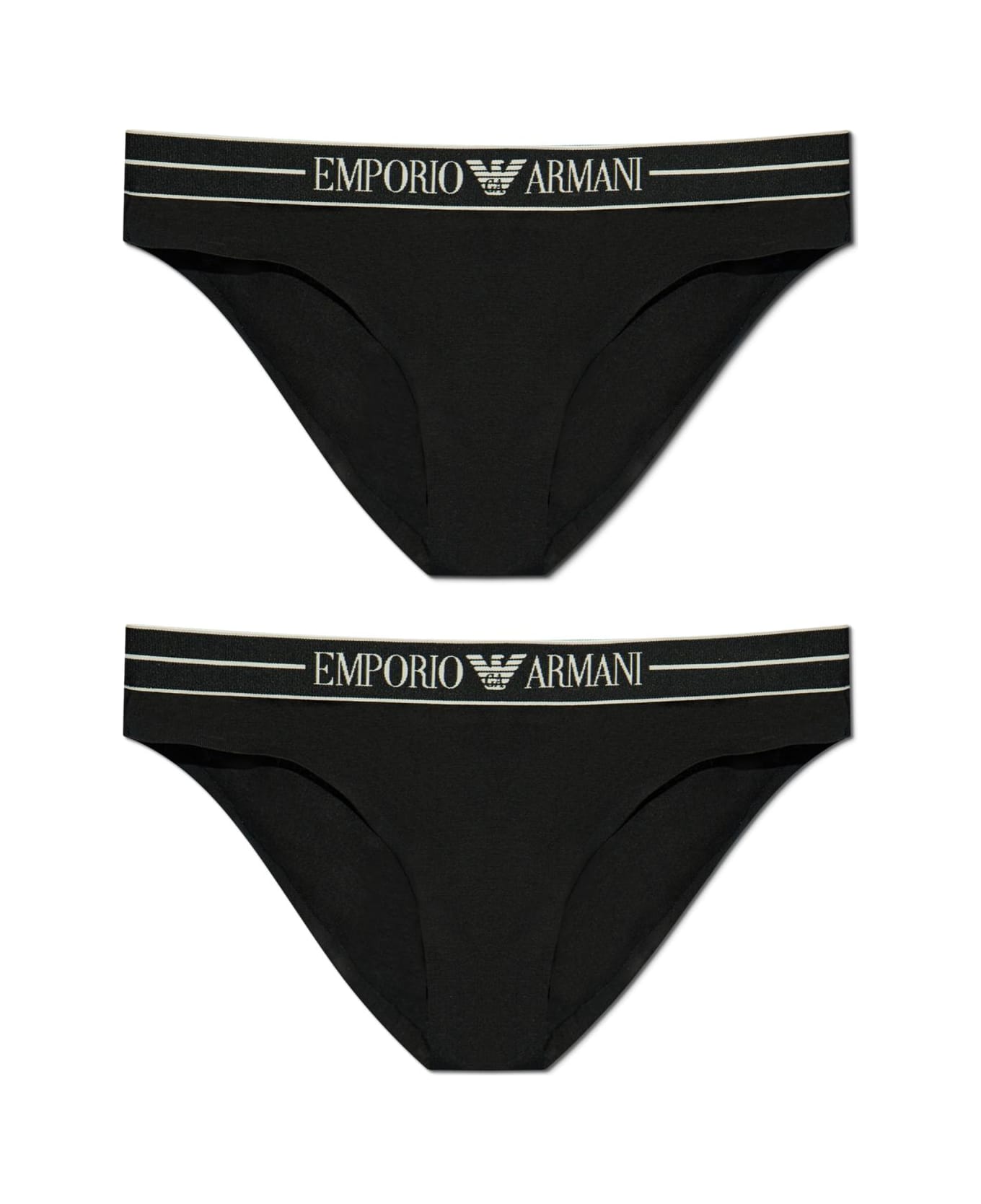 Emporio Armani Two-pack Panties - Black