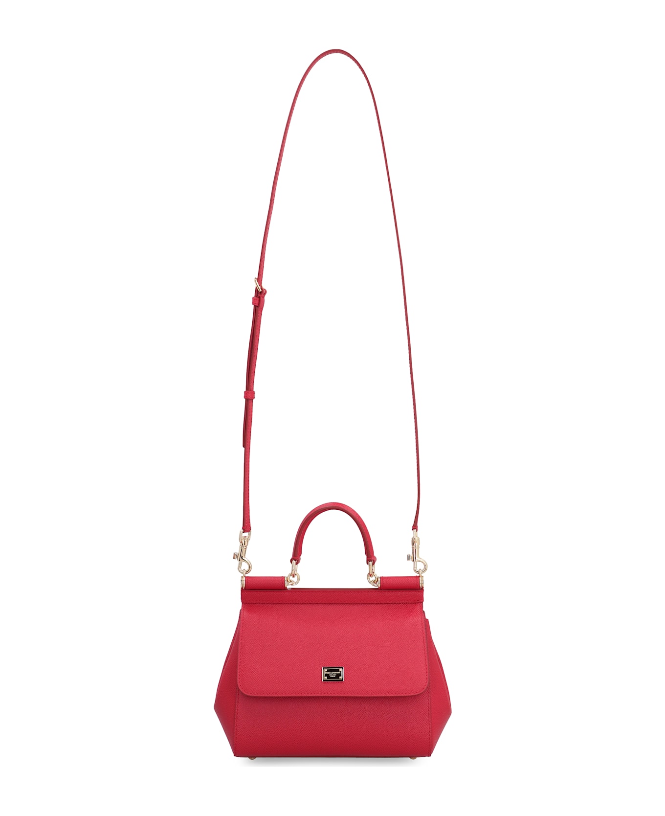 Dolce 
Gabbana Sicily Media Leather Handbag - red