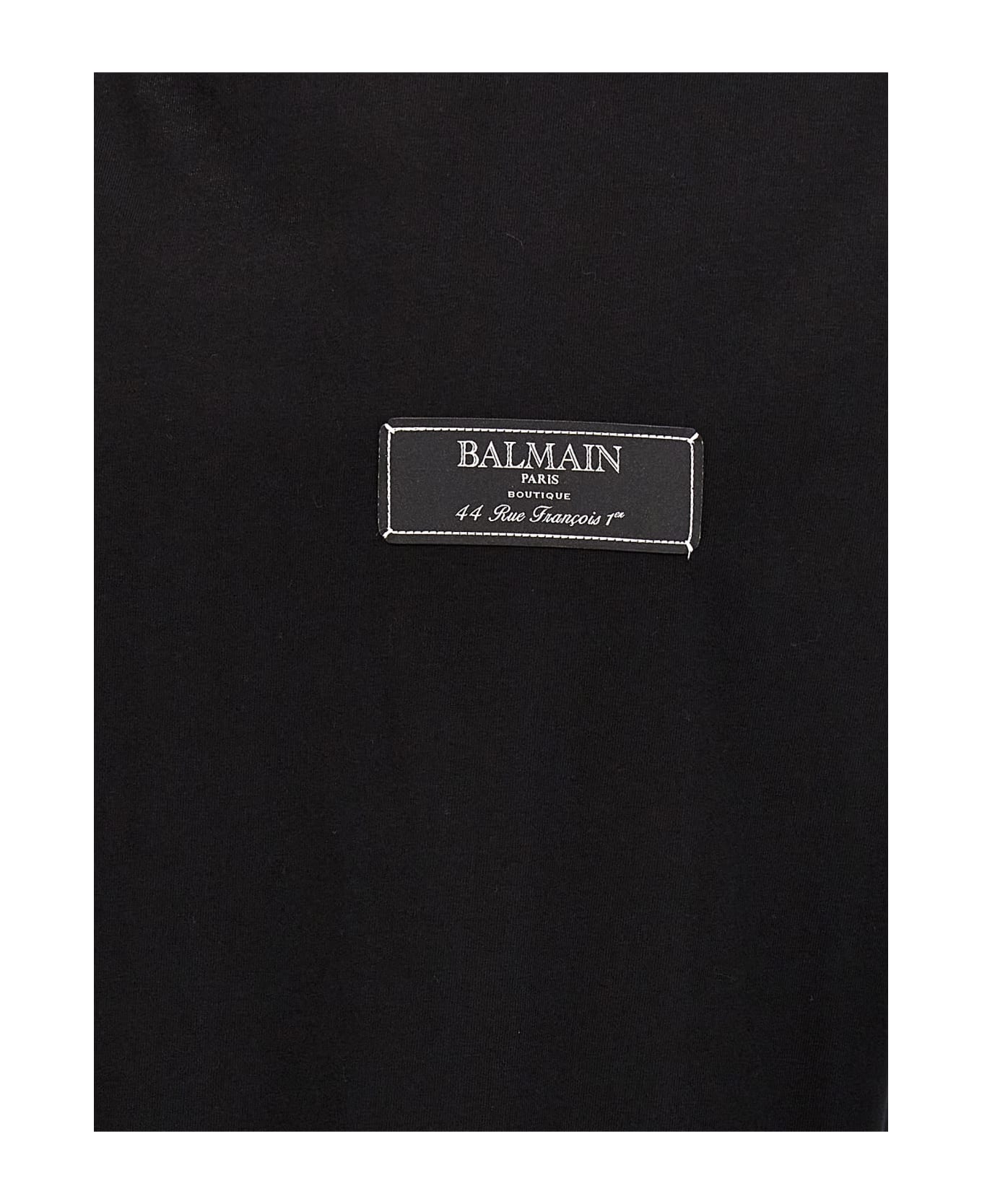 Balmain Logo Label T-shirt - Black