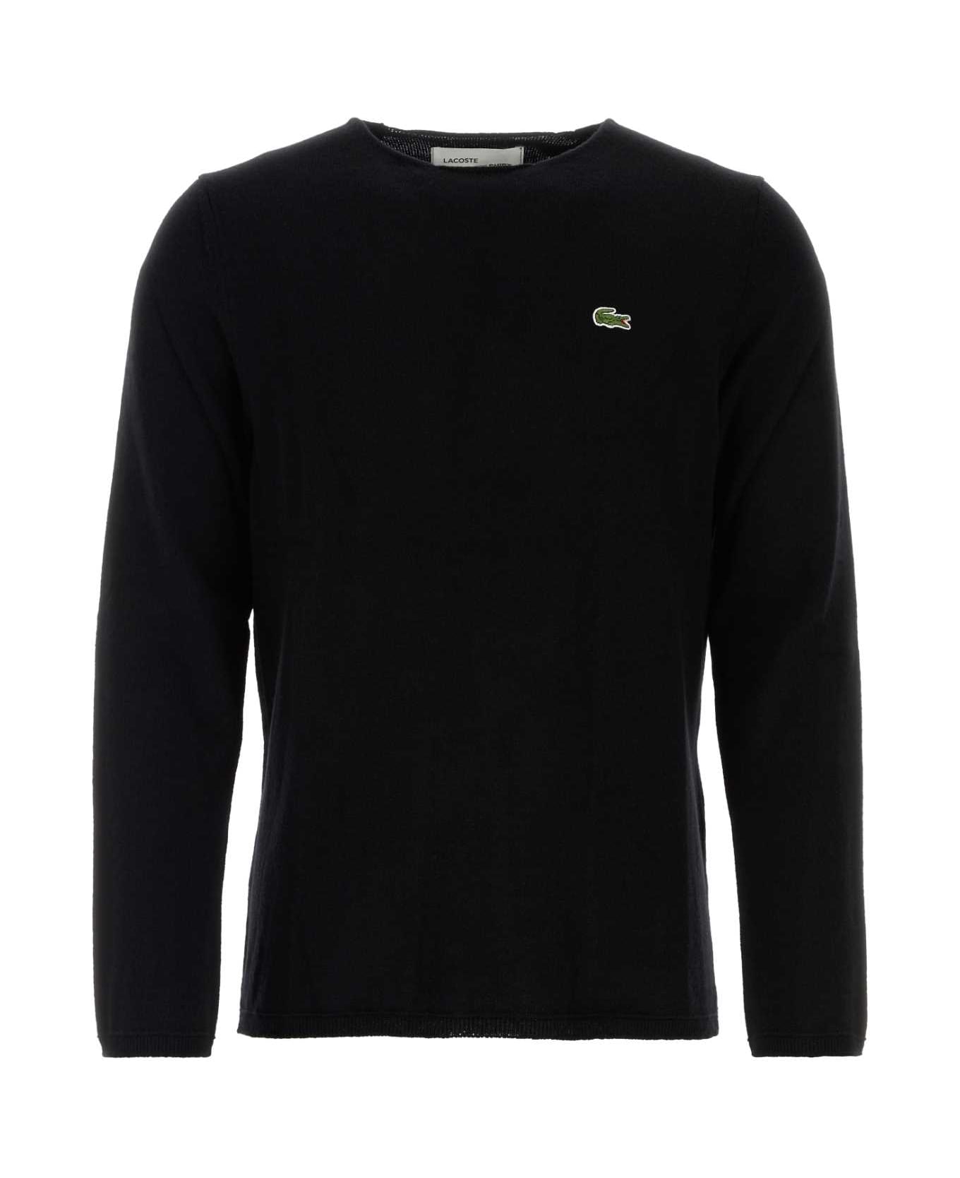 Comme des Garçons Shirt Black Wool Comme Des Garã§ons Play X Lacoste Sweater - BLACK