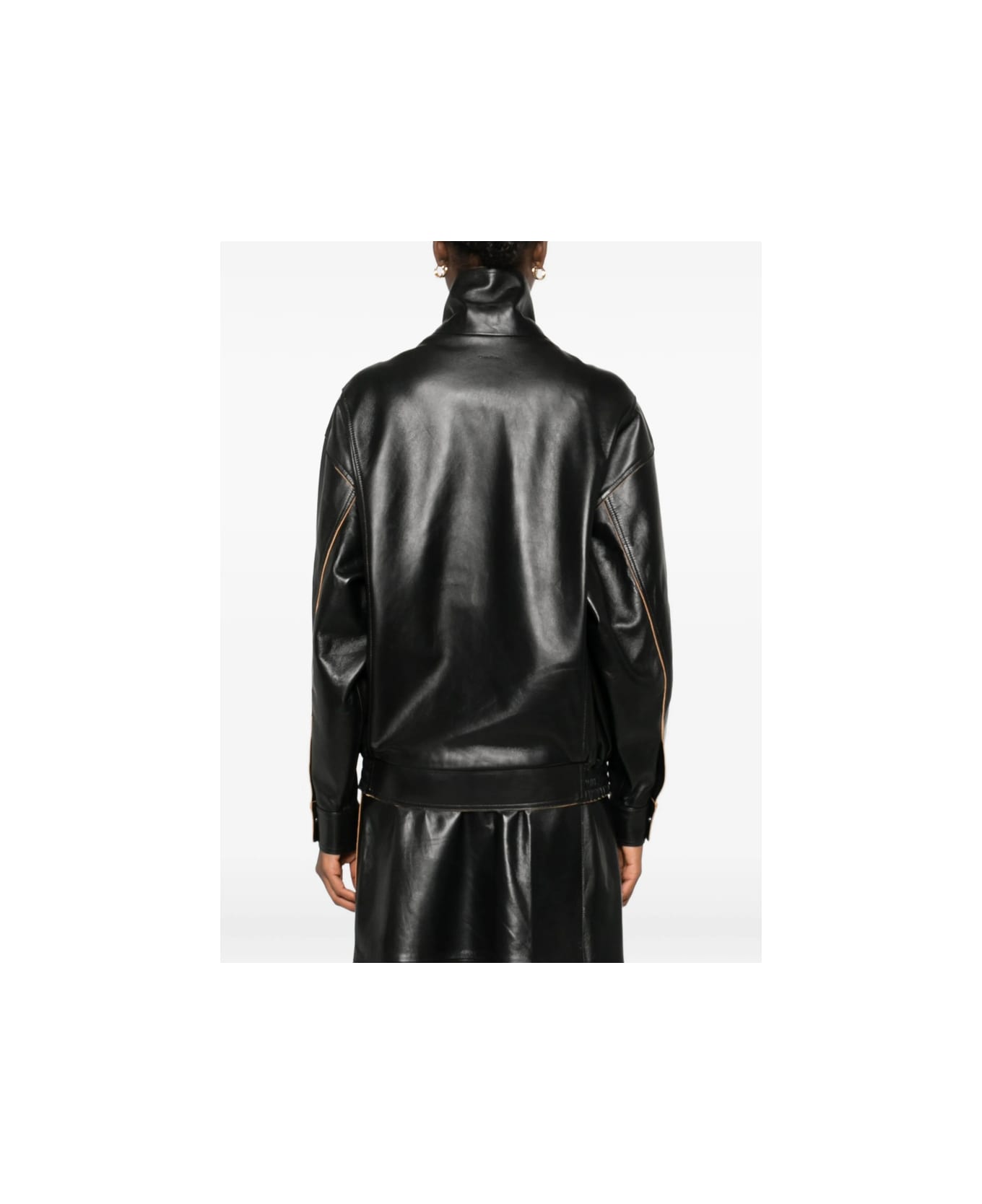 Calvin Klein Leather Outerwear - BLACK レザージャケット