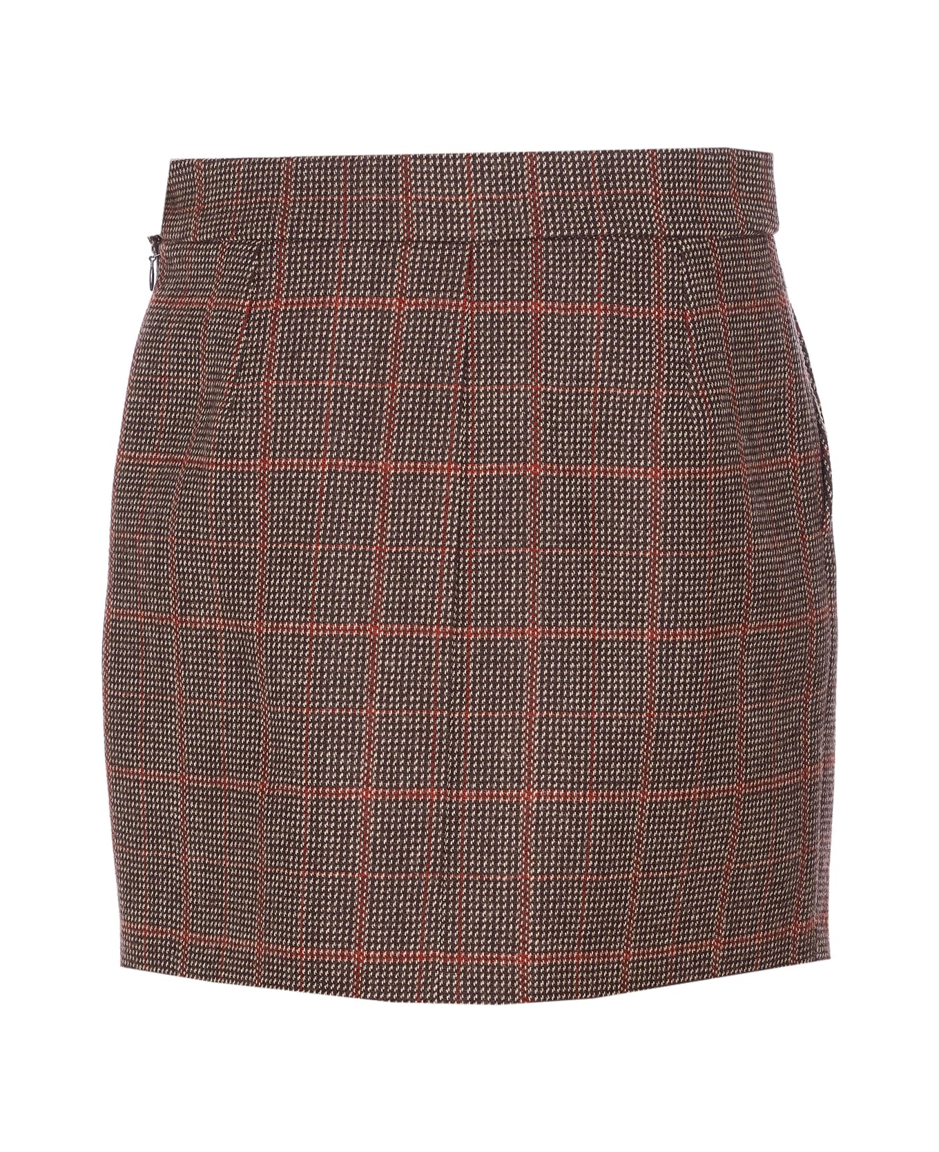 Chloé Mini Check Skirt - Brown