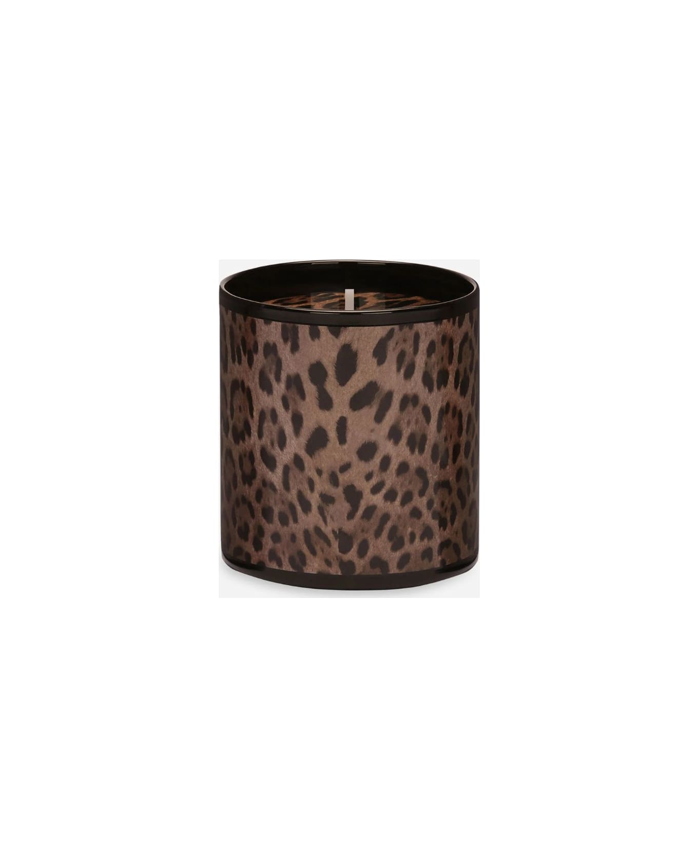 Dolce & Gabbana Patchouli Scented Candle With Leopard Print - Brown
