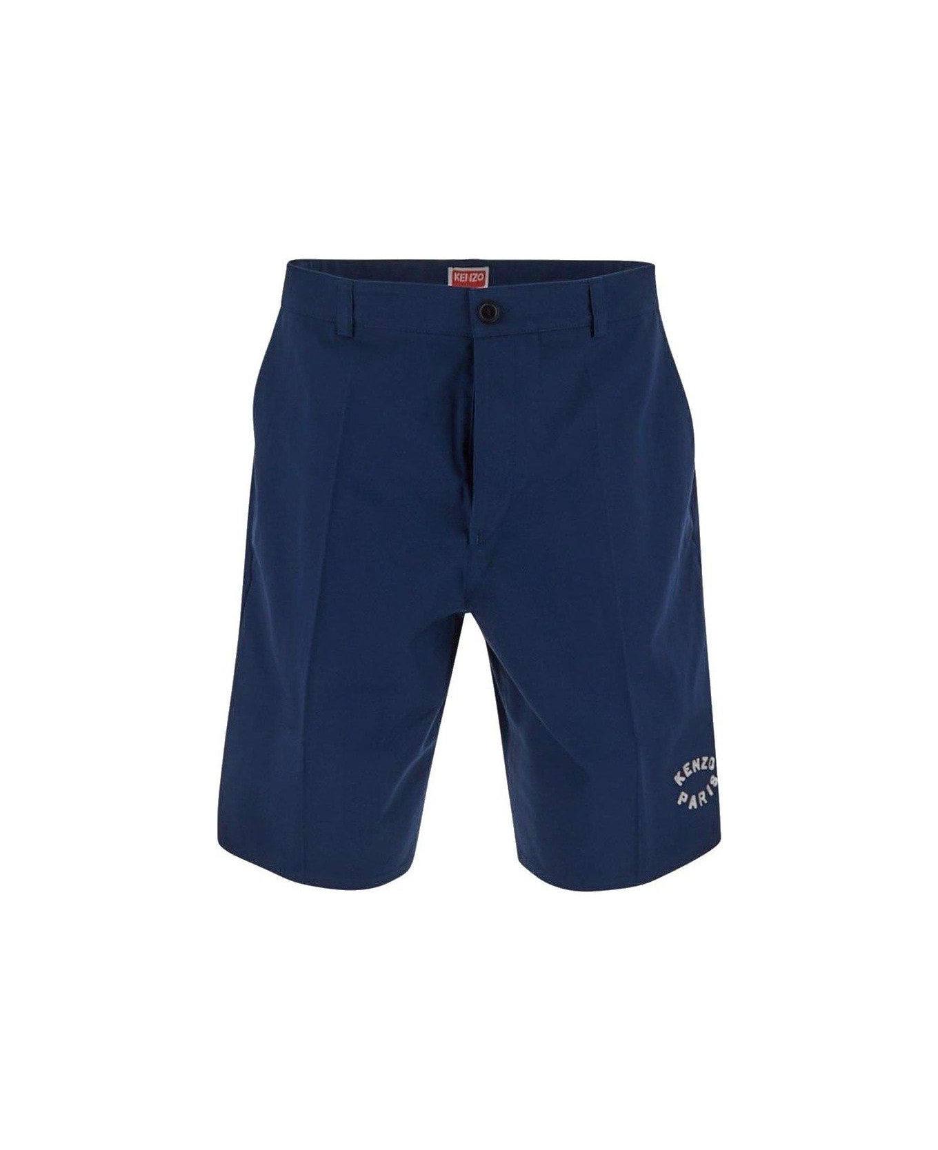 Kenzo Logo Patch Bermuda Shorts - Midnight Blue