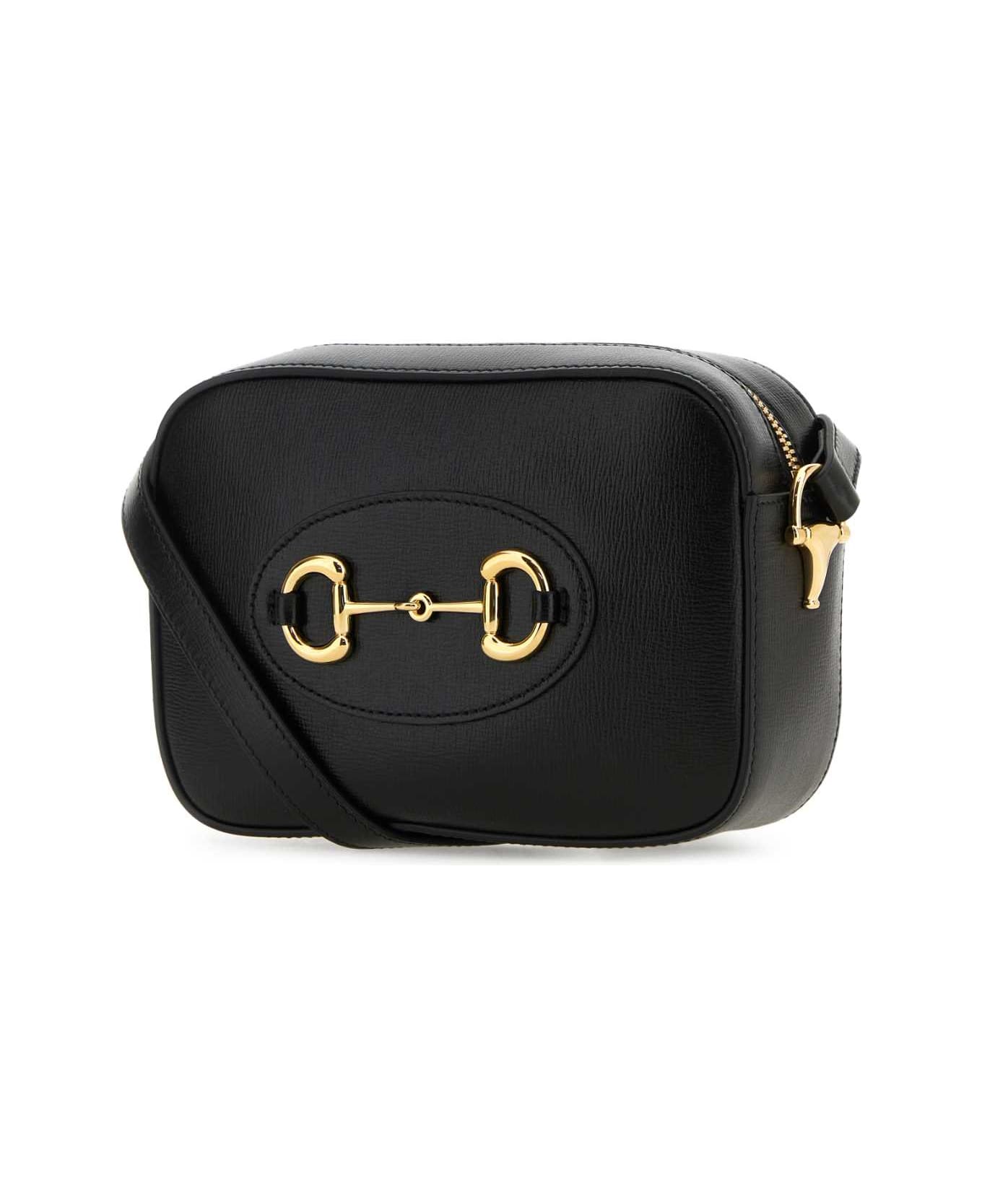 Gucci Black Leather Gucci Horsebit 1955 Crossbody Bag - 1000