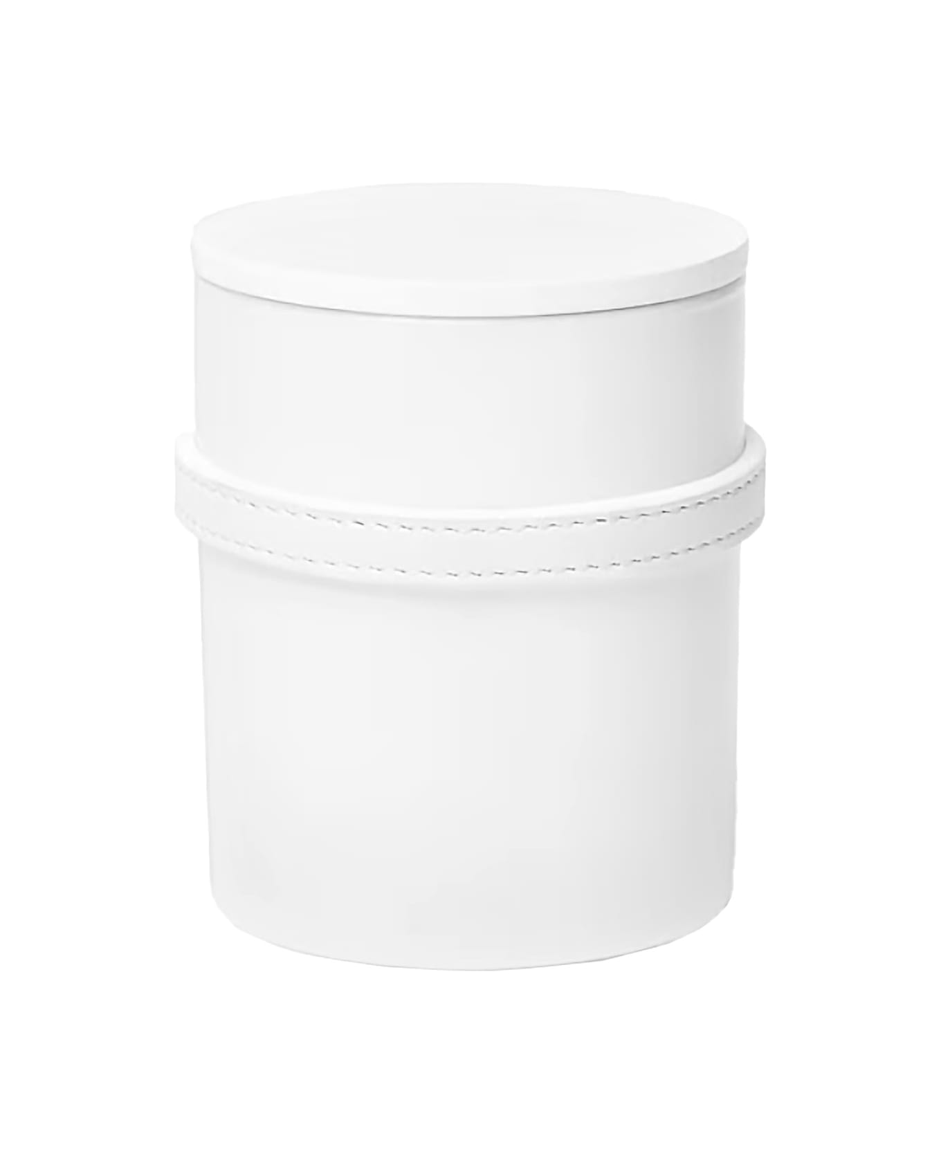 Versace 'medusa 95' White Candle With Wood Lid And Removable Leather Strap In Wood And Glass Home - White