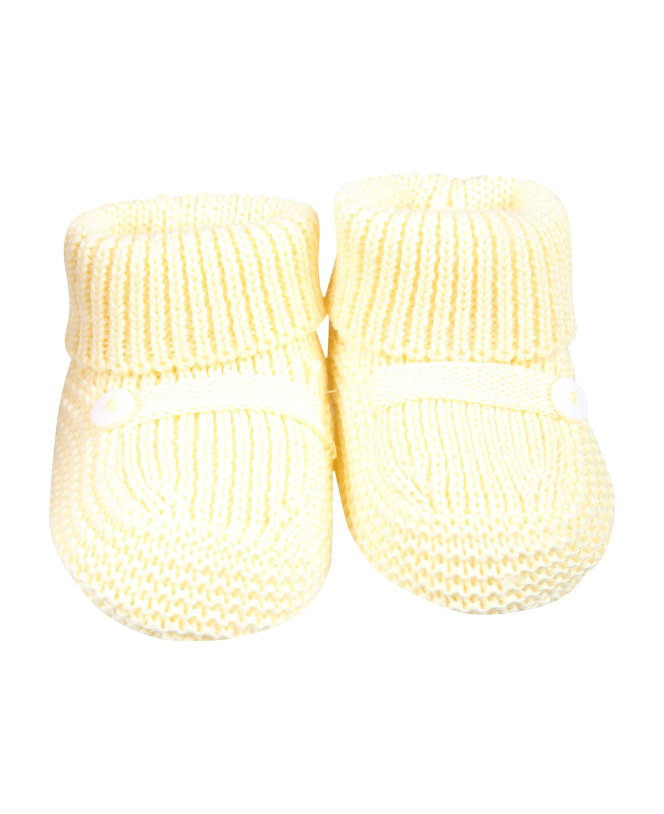 Little Bear Yellow Bootees For Baby Kids - Yellow アクセサリー＆ギフト