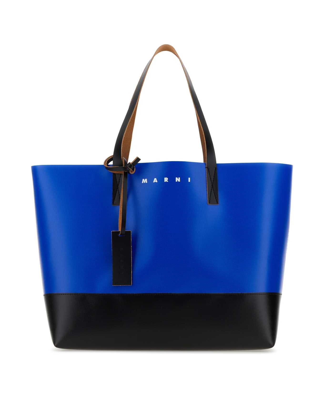 Marni Two-tone Pvc Shopping Bag - ROYALBLACKBLACK トートバッグ