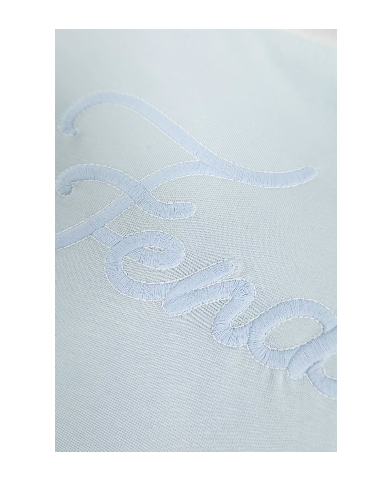 Fendi Kids Cotton Blanket With Logo - LIGHT BLUE