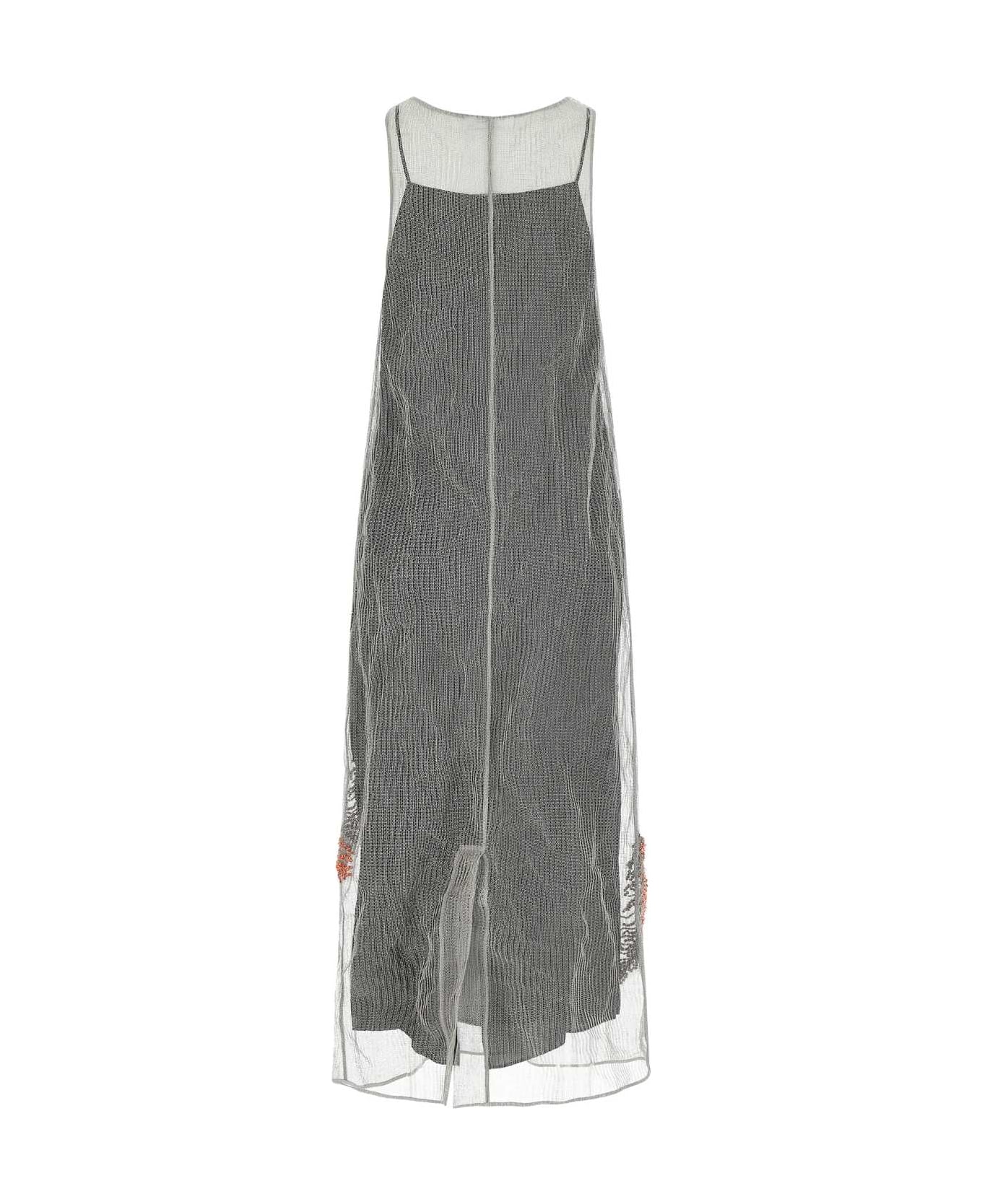 Prada Silver Mesh Long Dress - F0FIV ワンピース＆ドレス