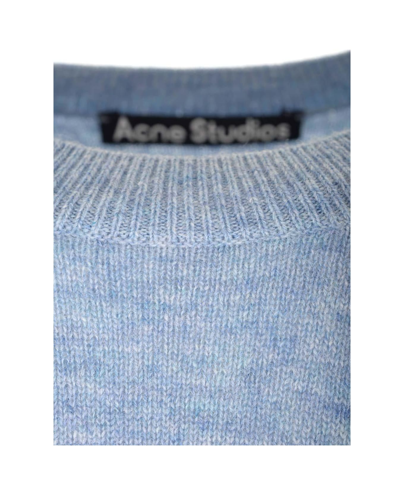 Acne Studios Face Logo Patch Crewneck Sweater - Blue