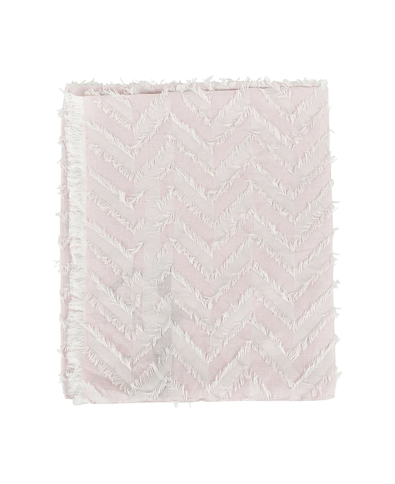 Emporio Armani Frayed Edge Fringed Scarf - Pink