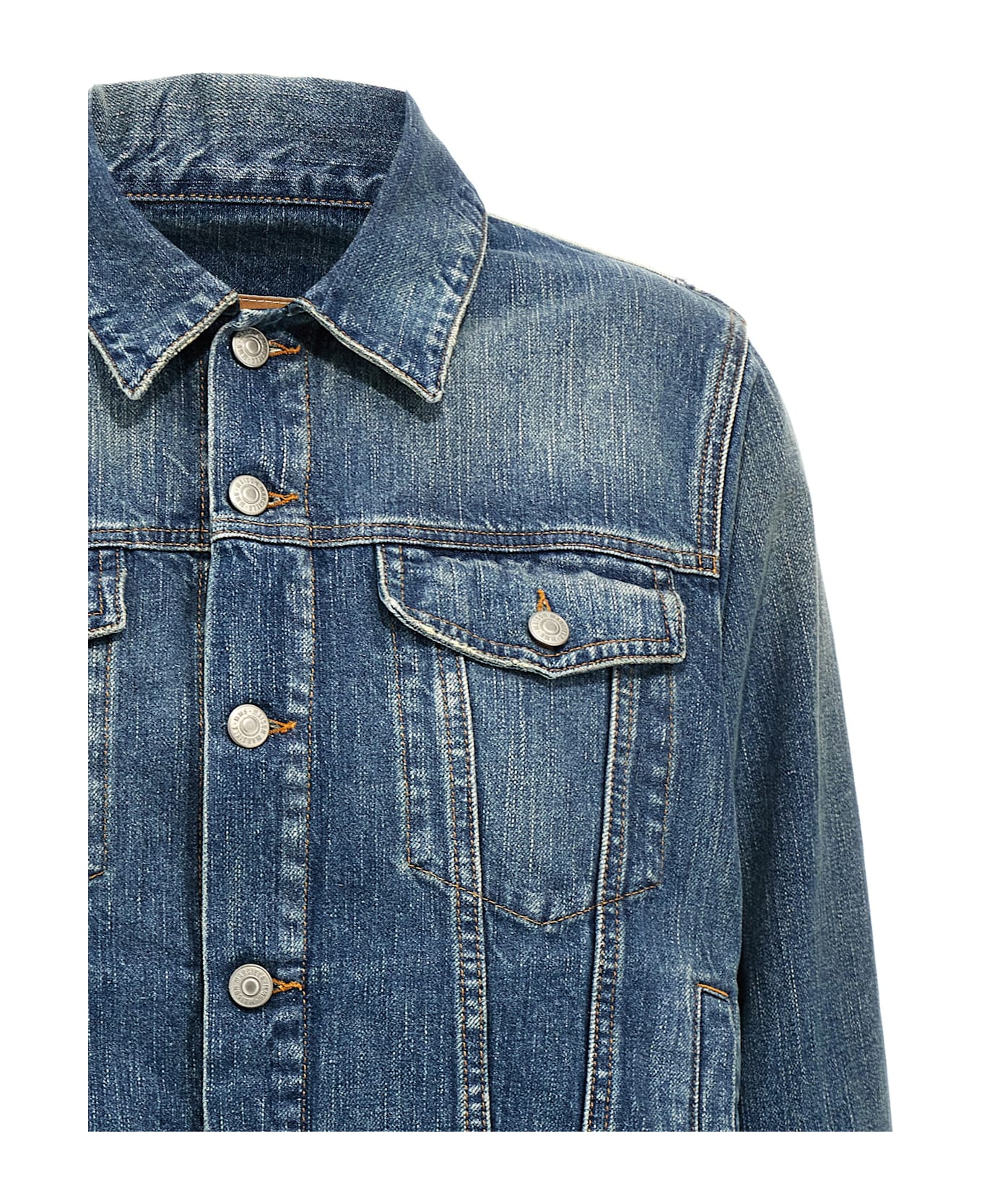 MM6 Maison Margiela Layered Denim Jacket - Blue