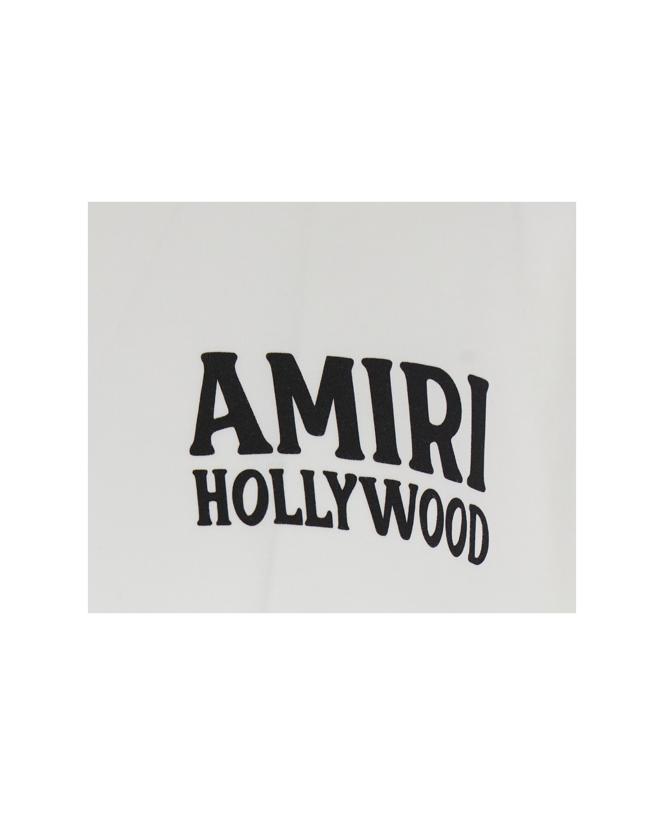 AMIRI 
jazz Wolf
 White Crewneck T-shirt With Logo Lettering On The Front And Maxi Print On The Rear In Cotton Man - White