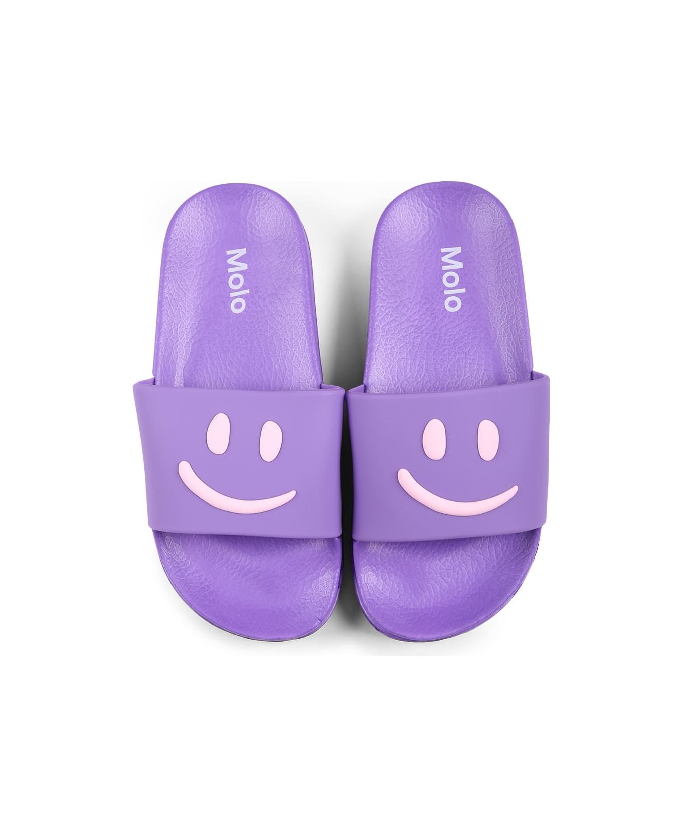 Molo Purple Slippers For Girl With Smiley - Violet