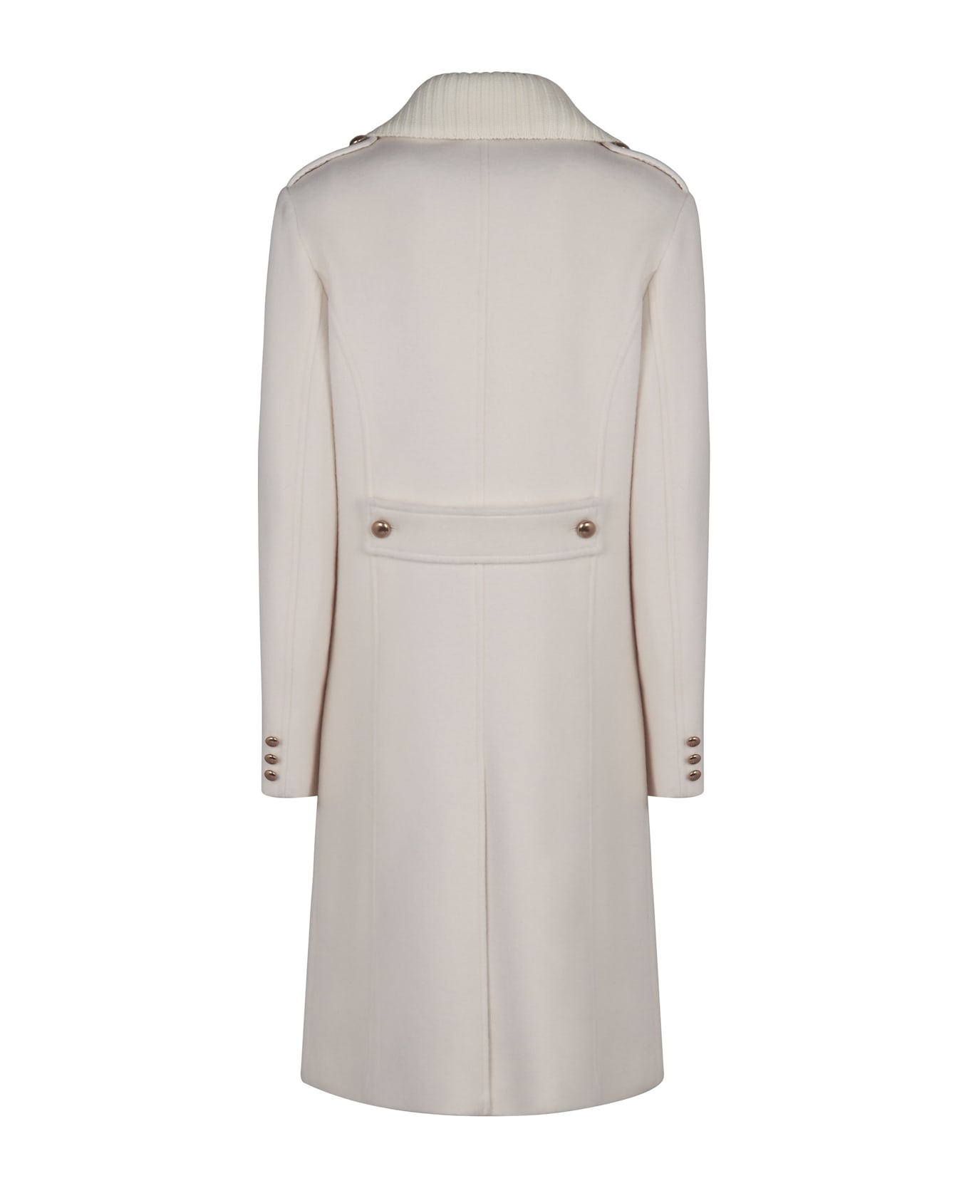 Parosh Double-breasted Coat In Wool - panna