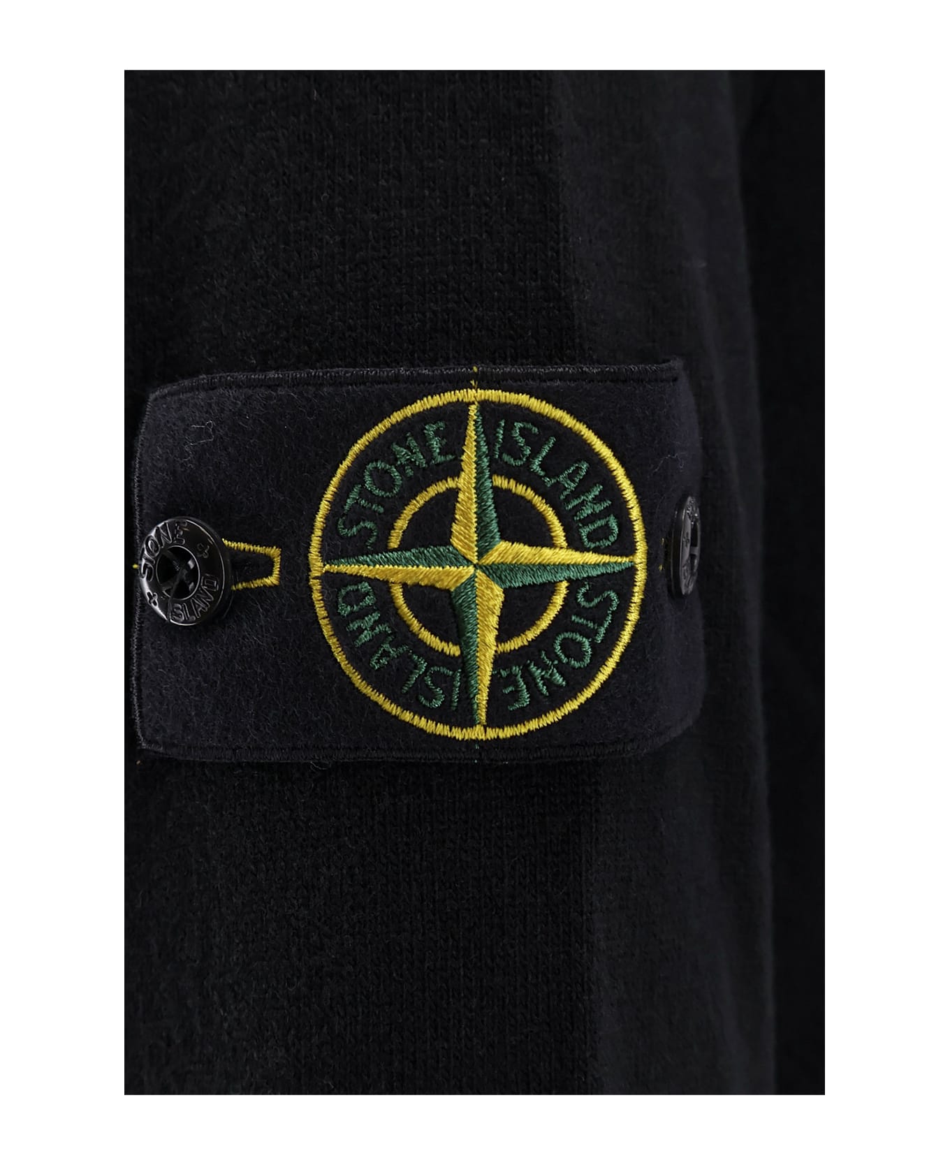 Stone Island Certified Virgin Wool Cardigan - Black