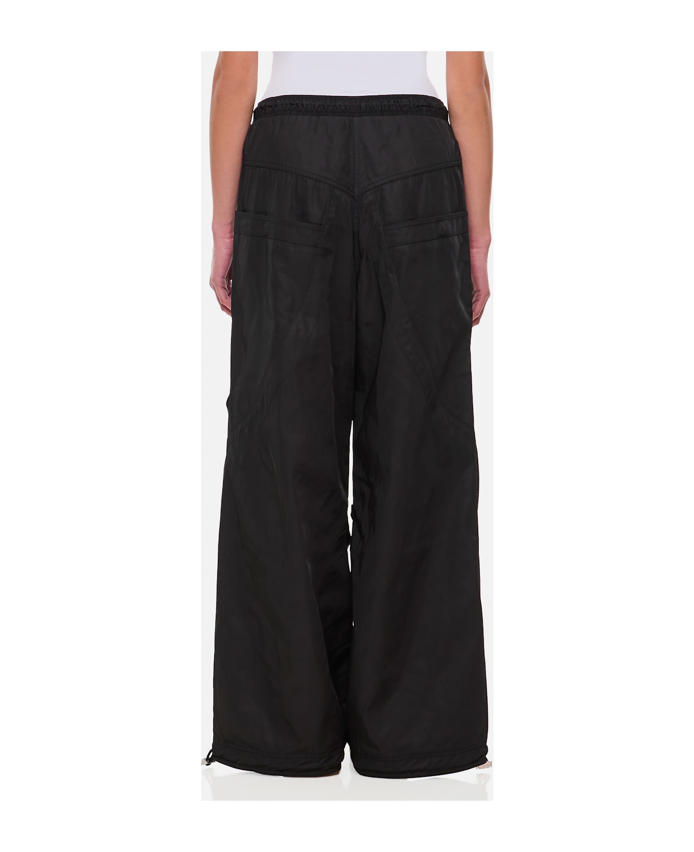The Attico Nylon Long Pant - Black