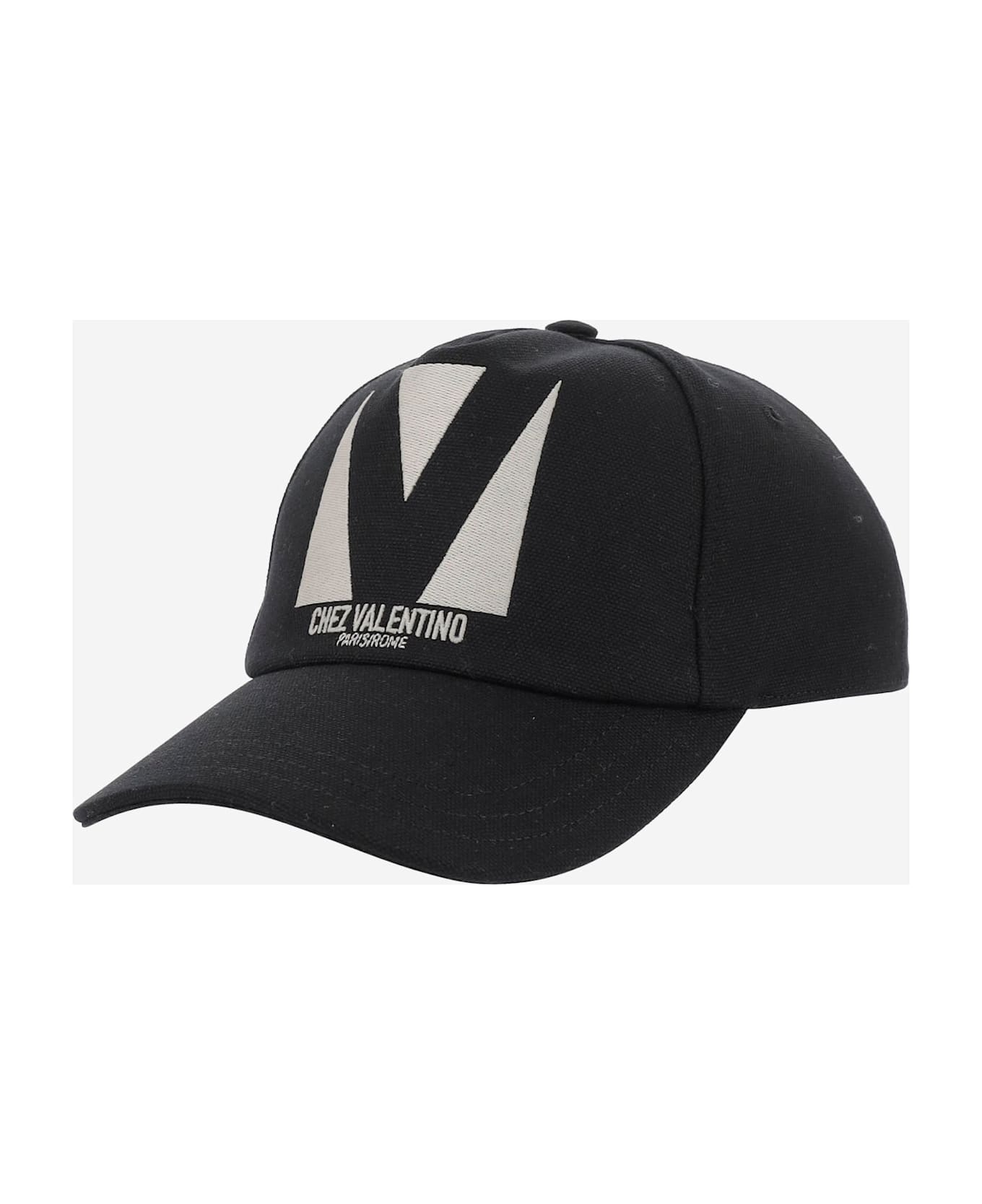 Valentino Garavani Chez Valentino Cotton Baseball Hat With Embroidery - WHITE