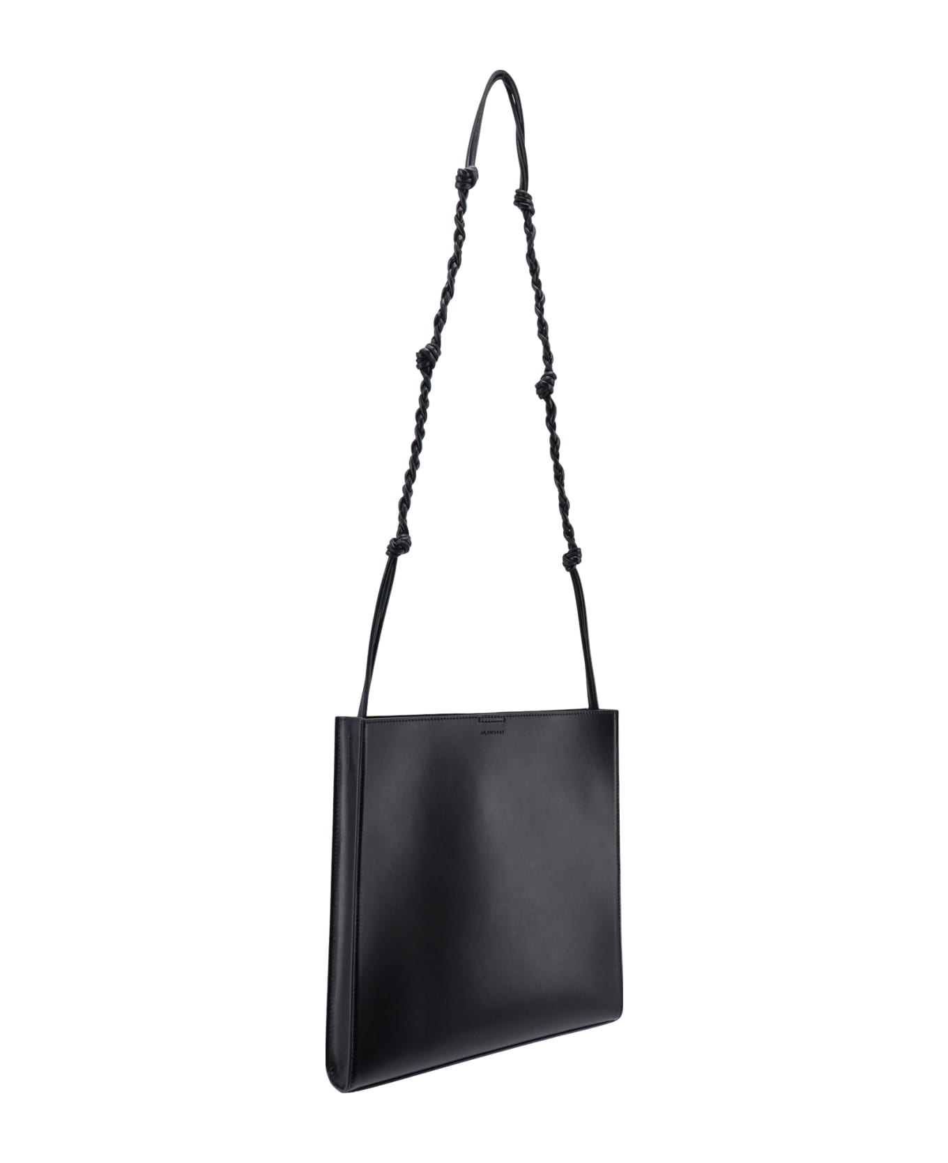 Jil Sander Medium Tangle Bag In Black Leather - 001