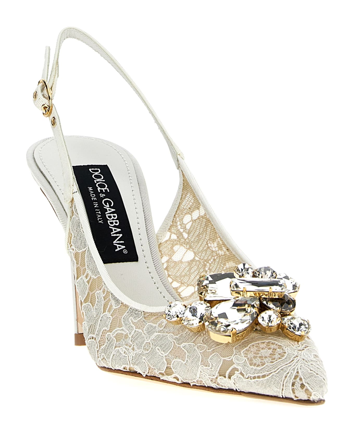 Dolce & Gabbana 'rainbow Lace' Slingback - White