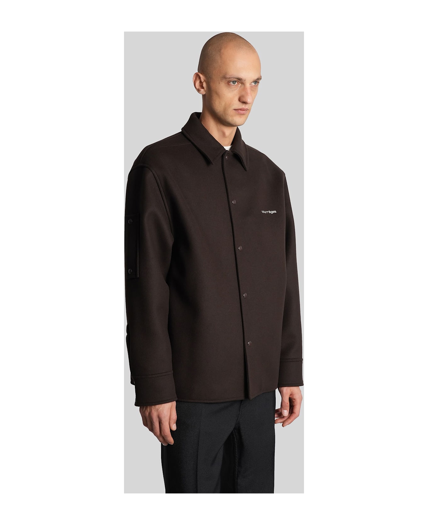 Courrèges Casual Jacket In Brown Wool - brown