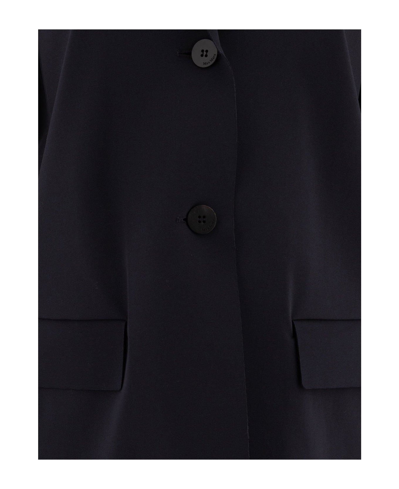 Max Mara Collared Button-up Jacket - Blu