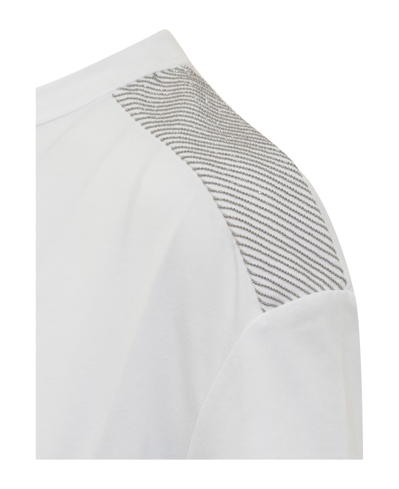 Brunello Cucinelli 'shiny Embroidery' Top - White