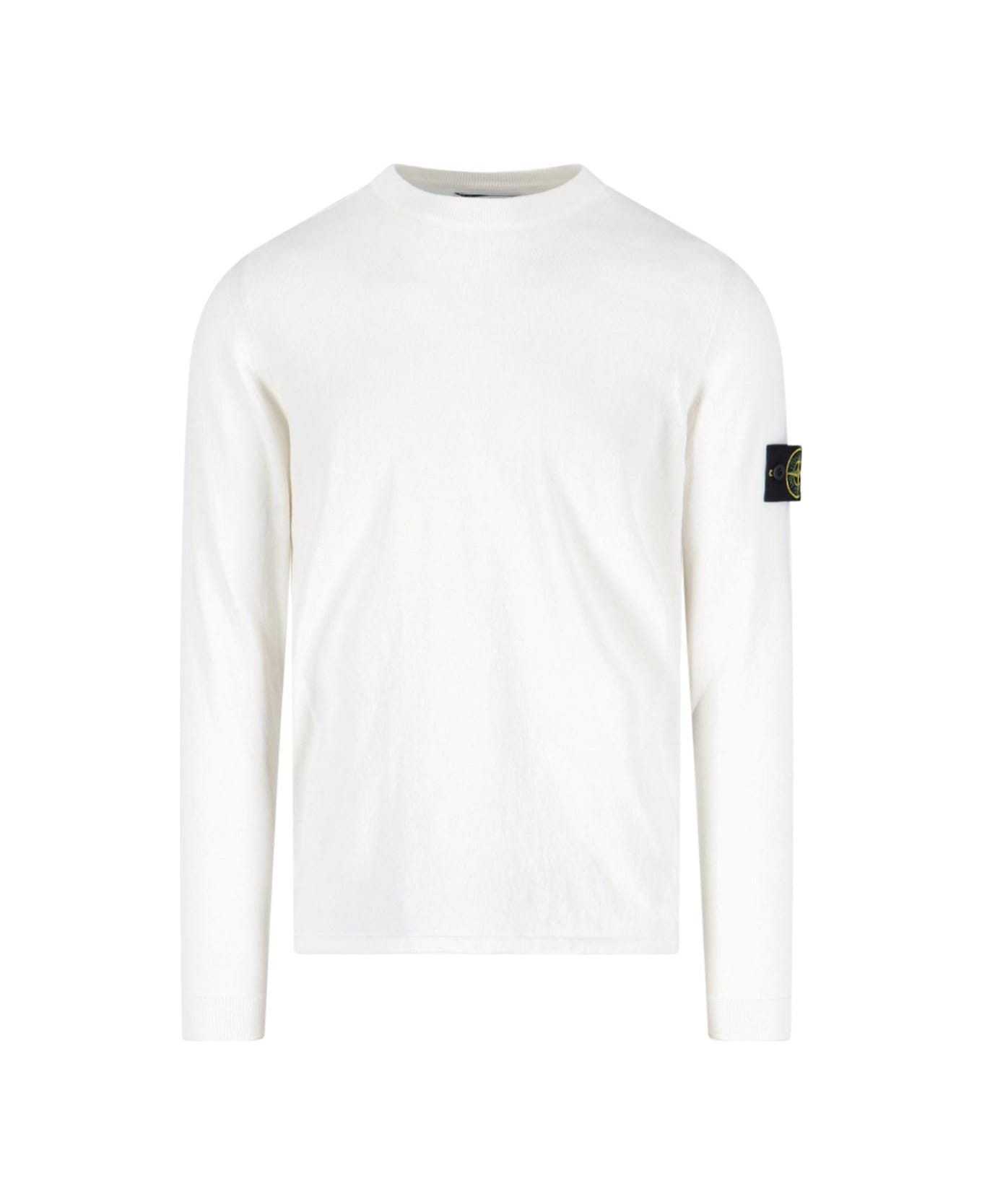 Stone Island Logo Sweater - White