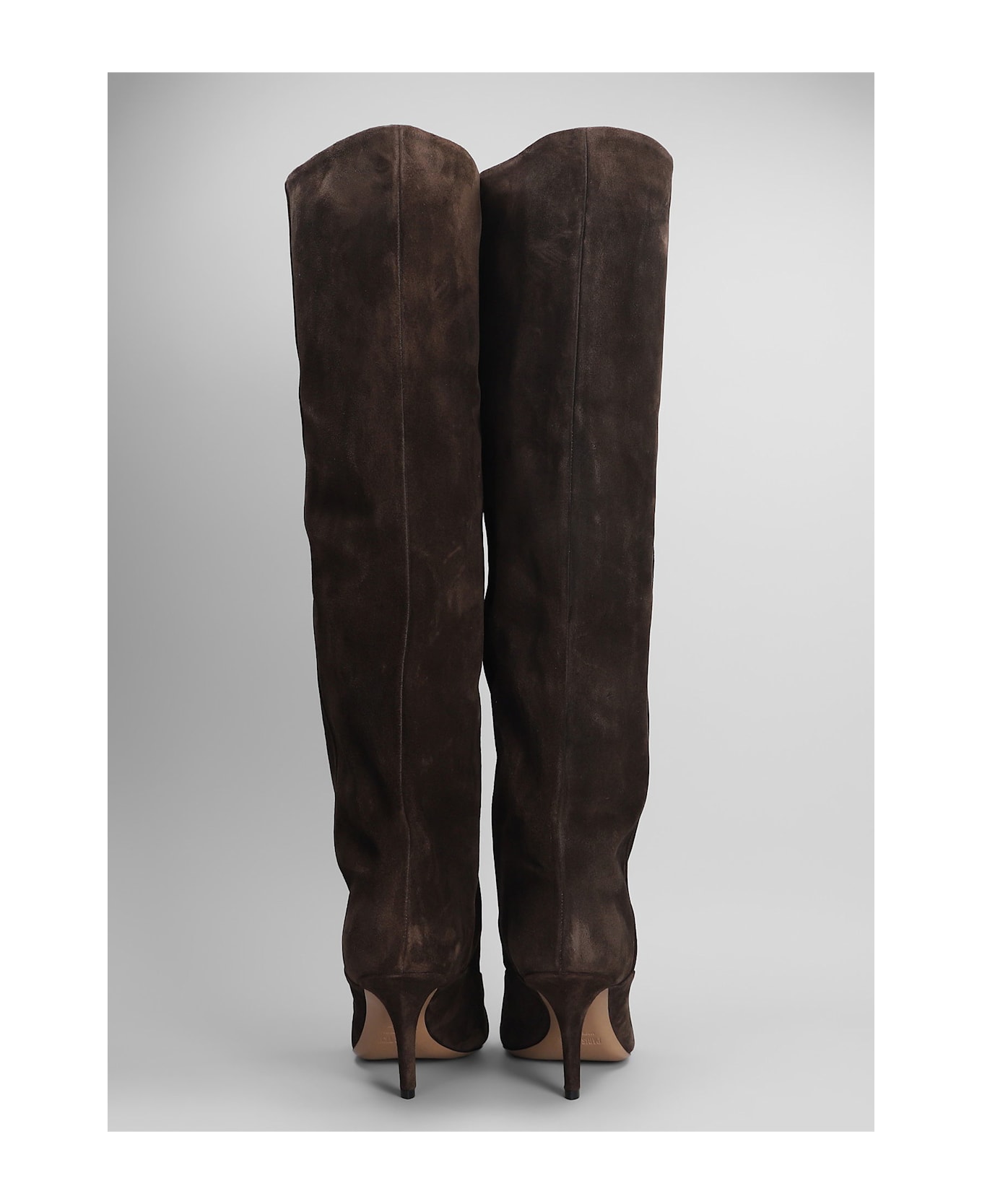 Paris Texas Ines Reverse 75 High Heels Boots In Brown Suede - brown