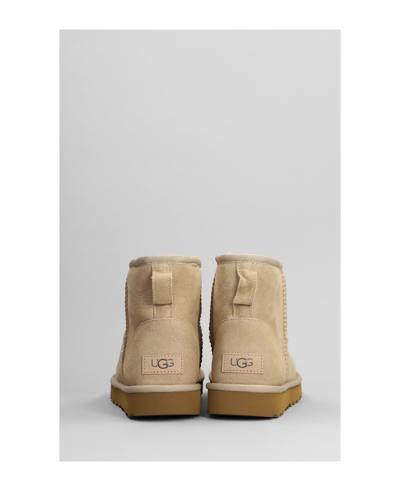 UGG Classic Mini Ii Low Heels Ankle Boots In Beige Suede - beige