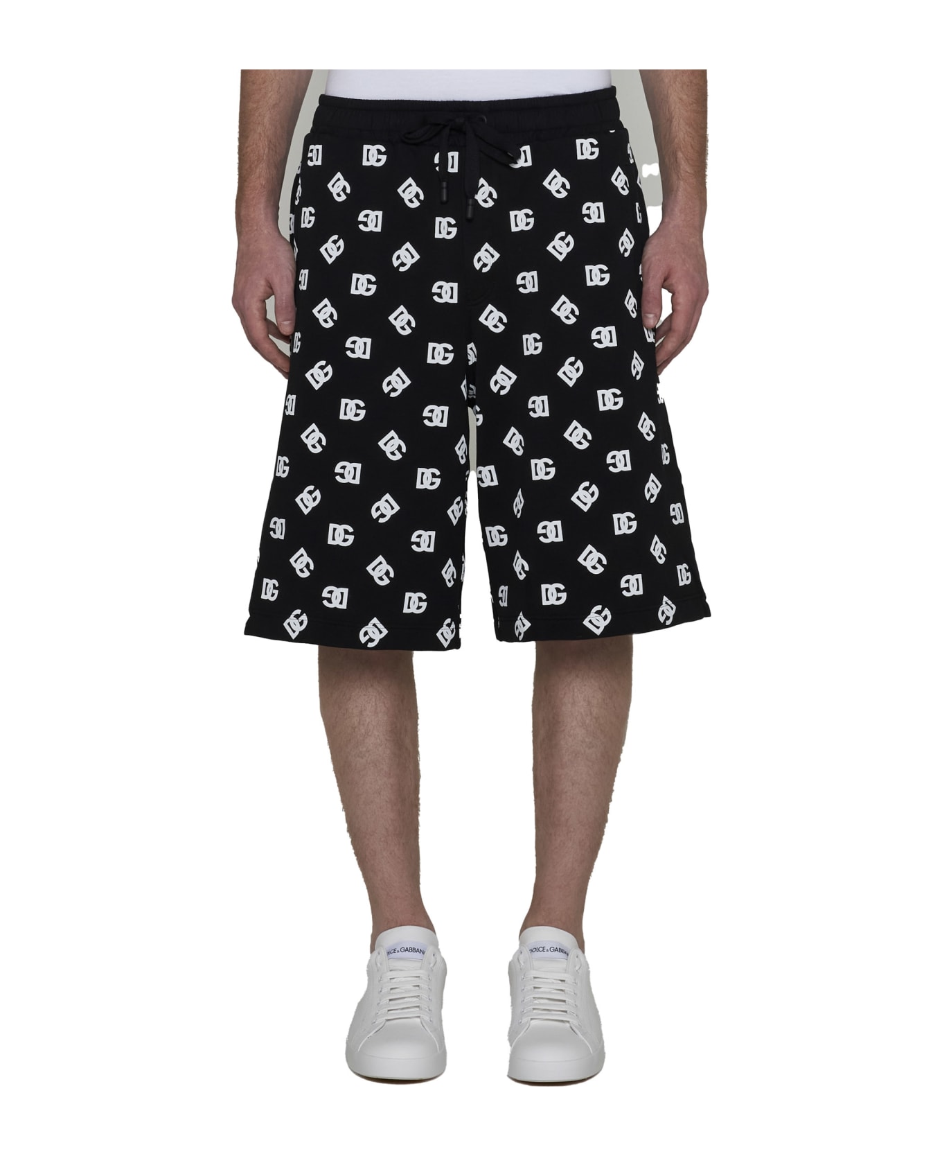 Dolce & Gabbana Dg Monogram Jogging Shorts - Nero