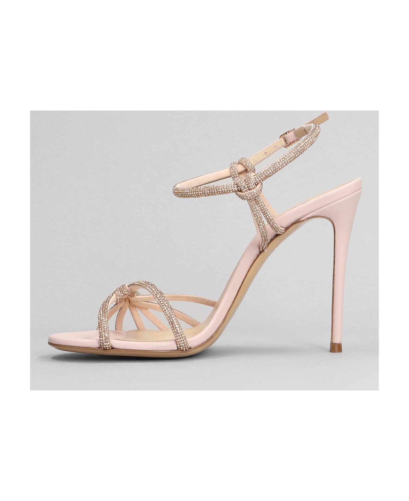Casadei Sandals In Rose-pink Leather - rose-pink