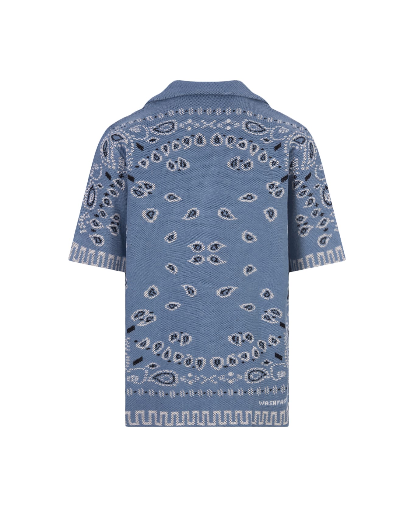 Alanui Denim Cotton Piquet Bowling Bandana Shirt - Blue