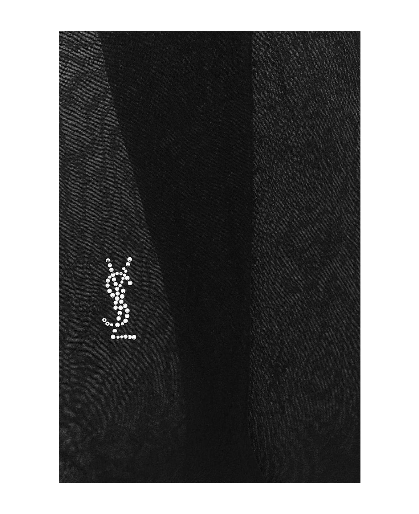 Saint Laurent Black Stretch Nylon Tights Jumpsuit - NOIRCRYSTAL