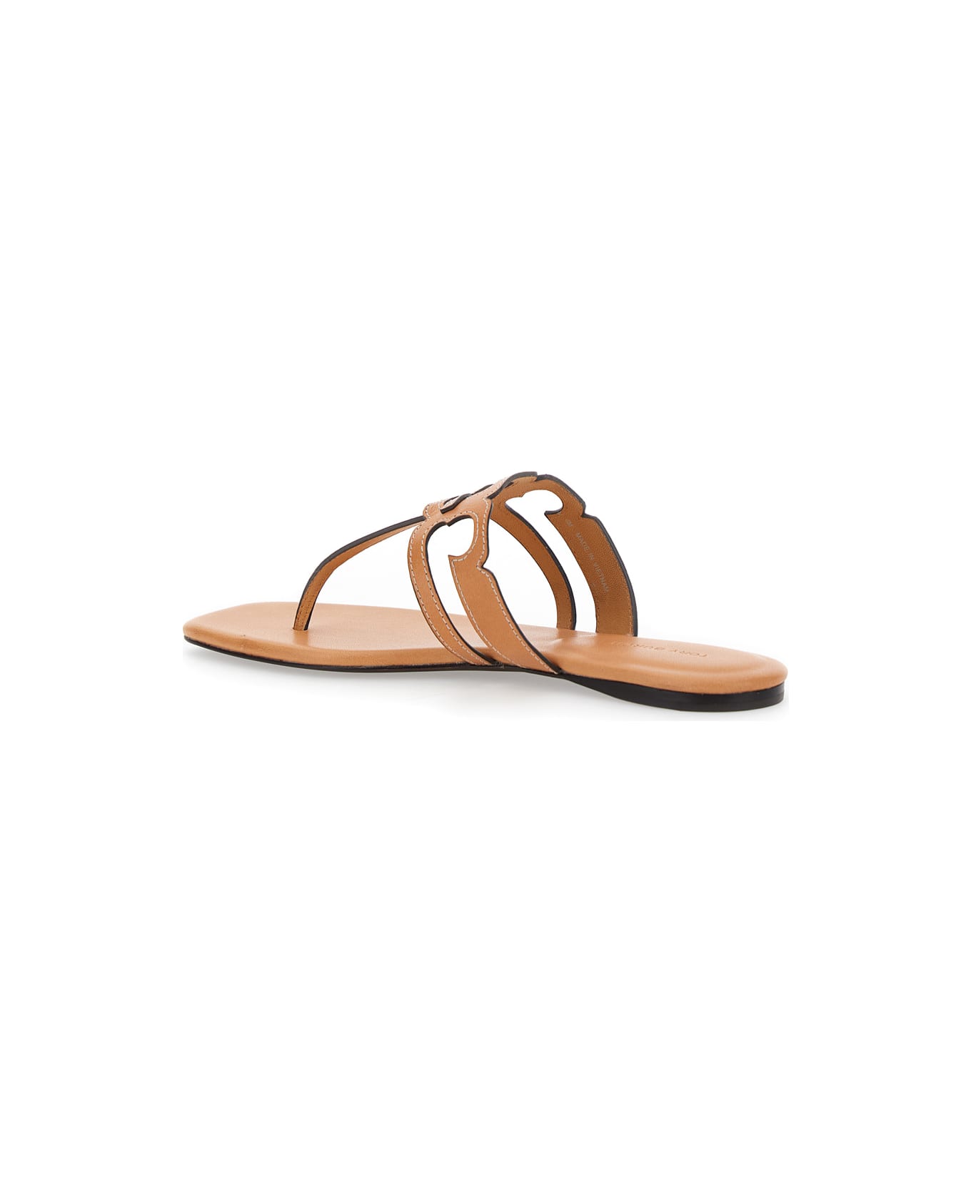 Tory Burch 'ines' Brown Sandals With Thong Design In Leather Woman - Brown