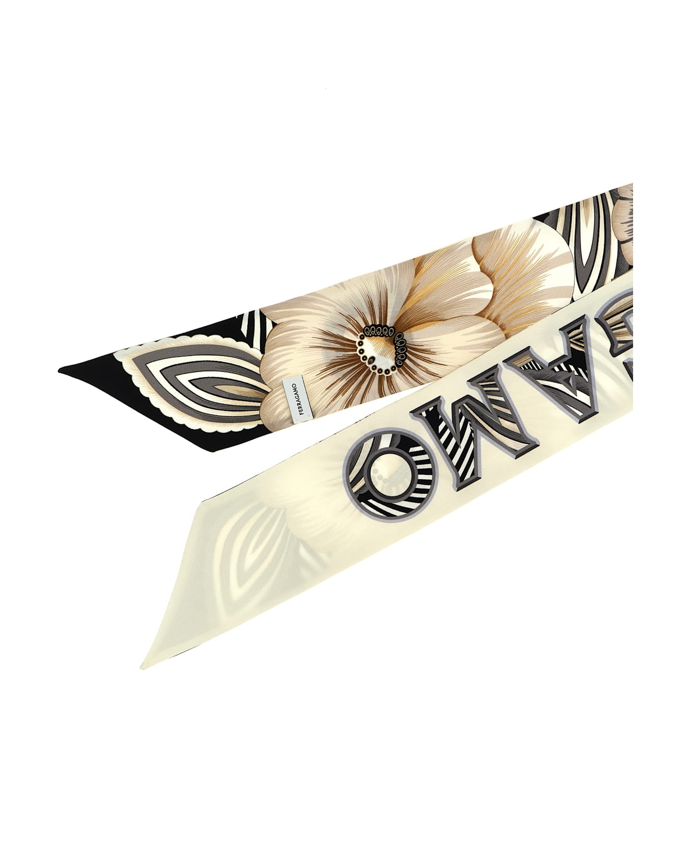 Ferragamo Bandeau 'brezza' - White/Black